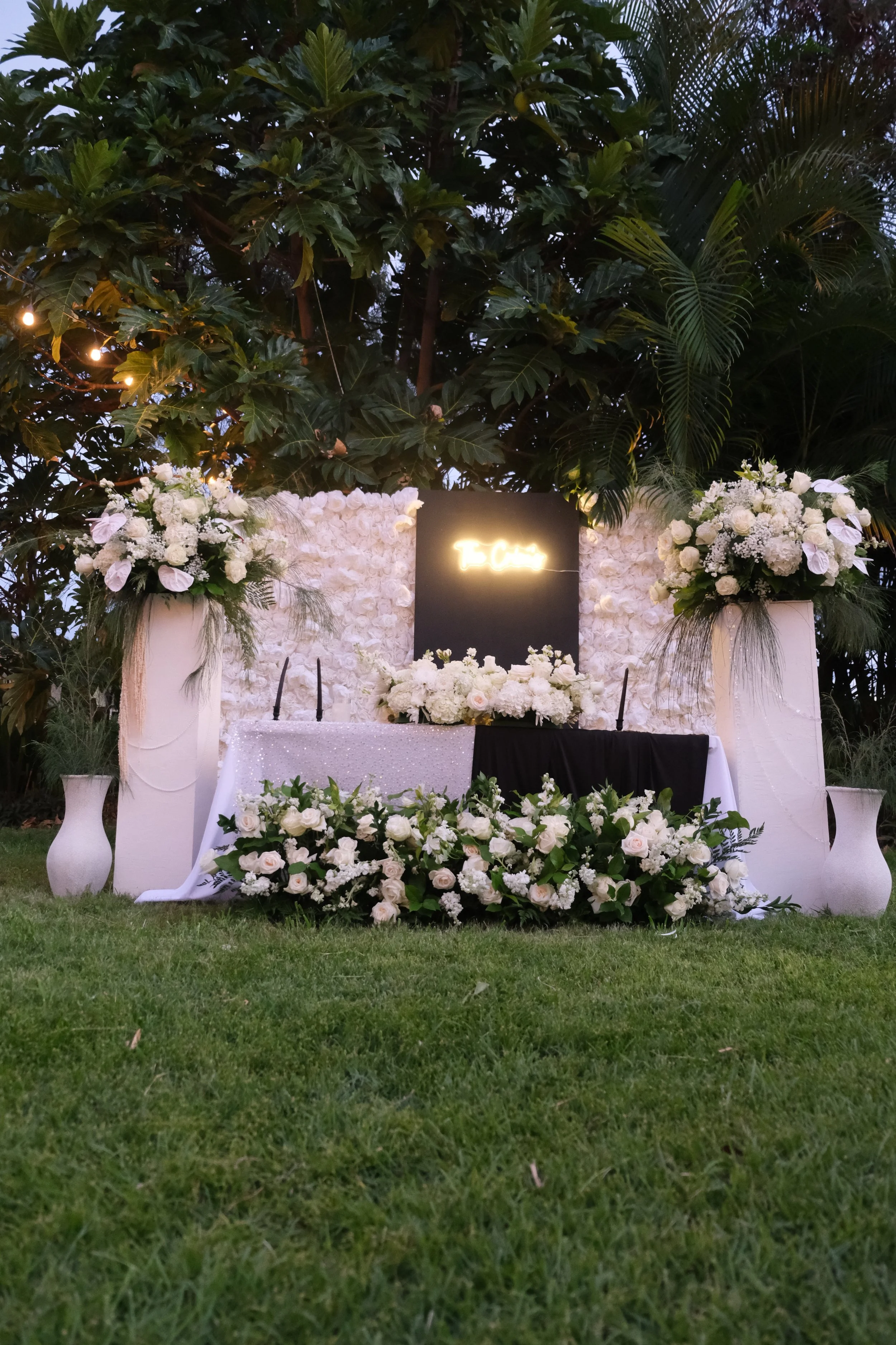 Garden wedding setup Kapila Gardens Oahu — Your Story Events
