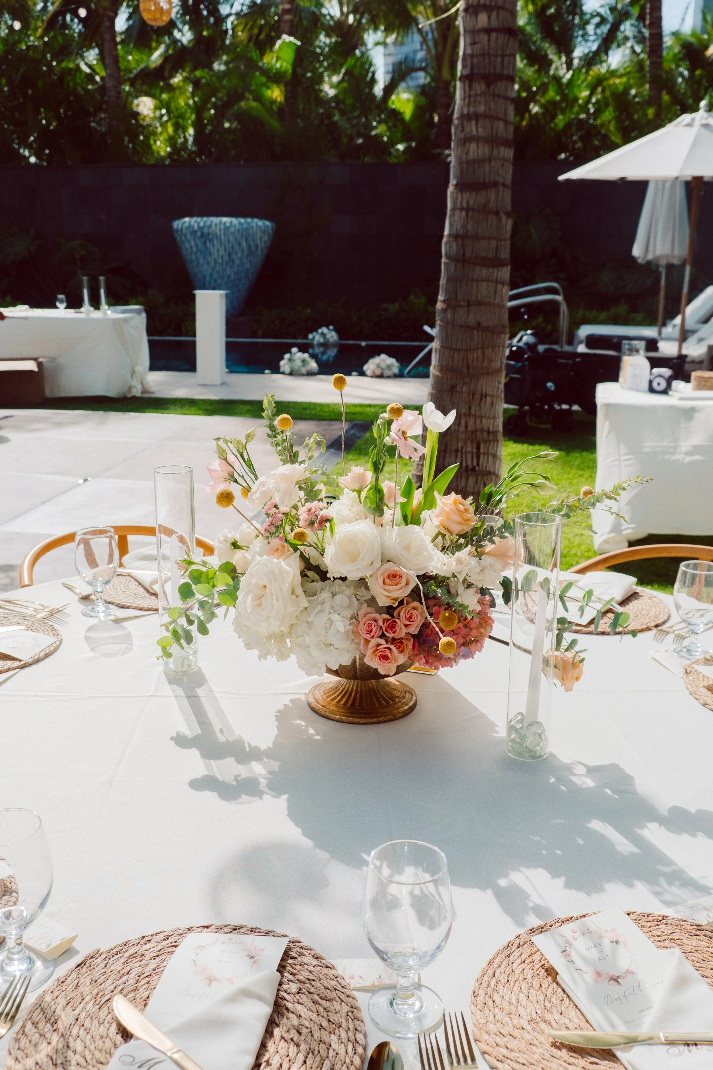 Private estate wedding setup Oahu — Your Story Events Hawaii