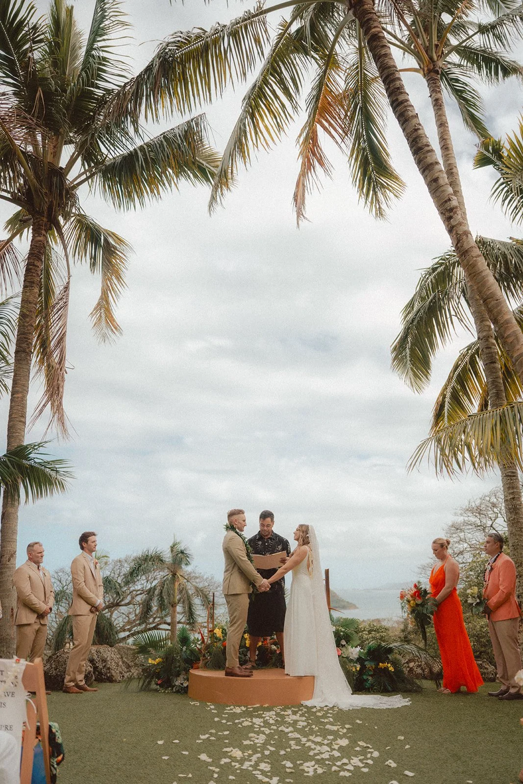 Full ceremony setup Kualoa Ranch Oahu wedding — Your Story Events