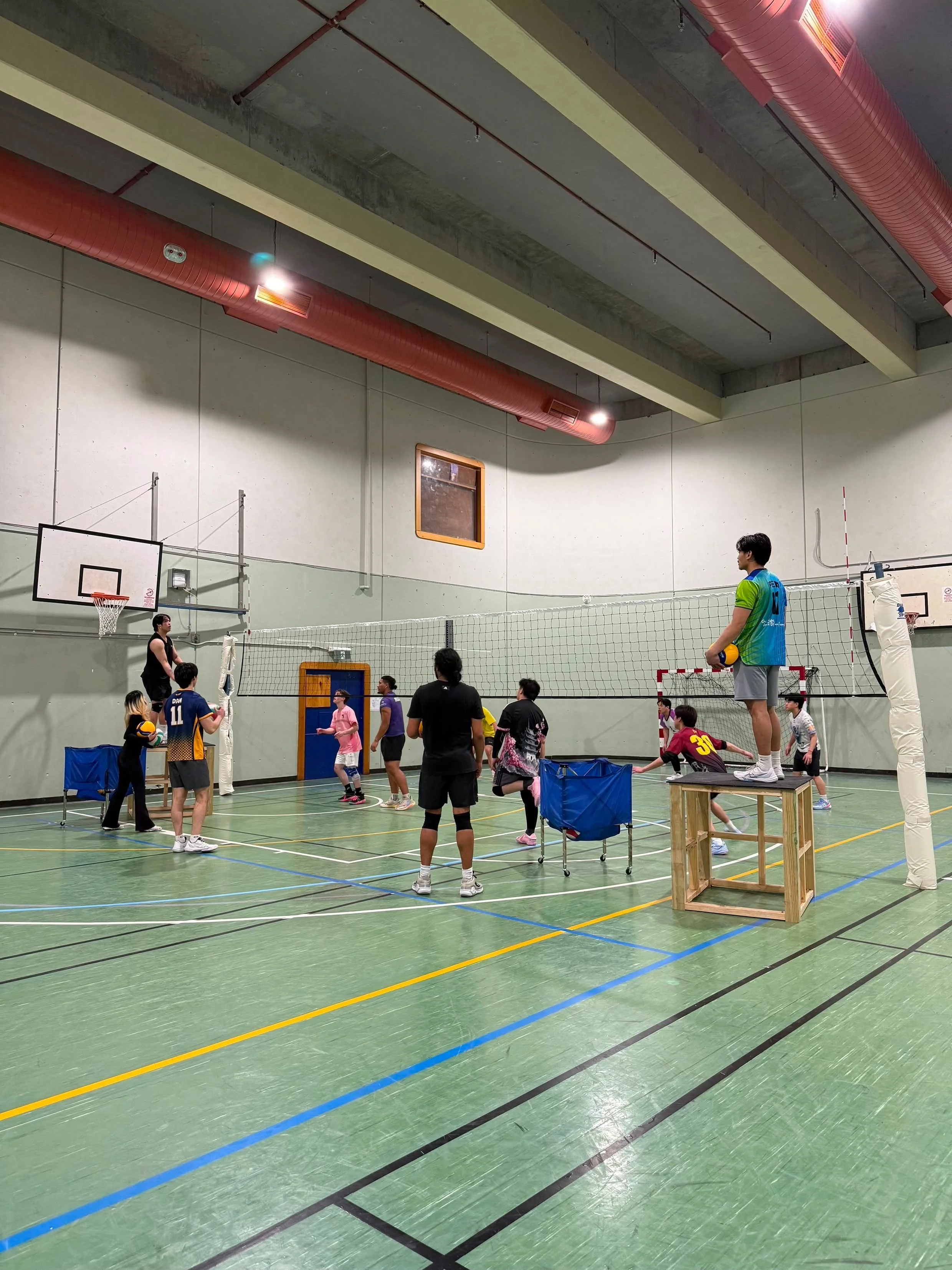 Indoor volleyball courts at Kinnear Campus