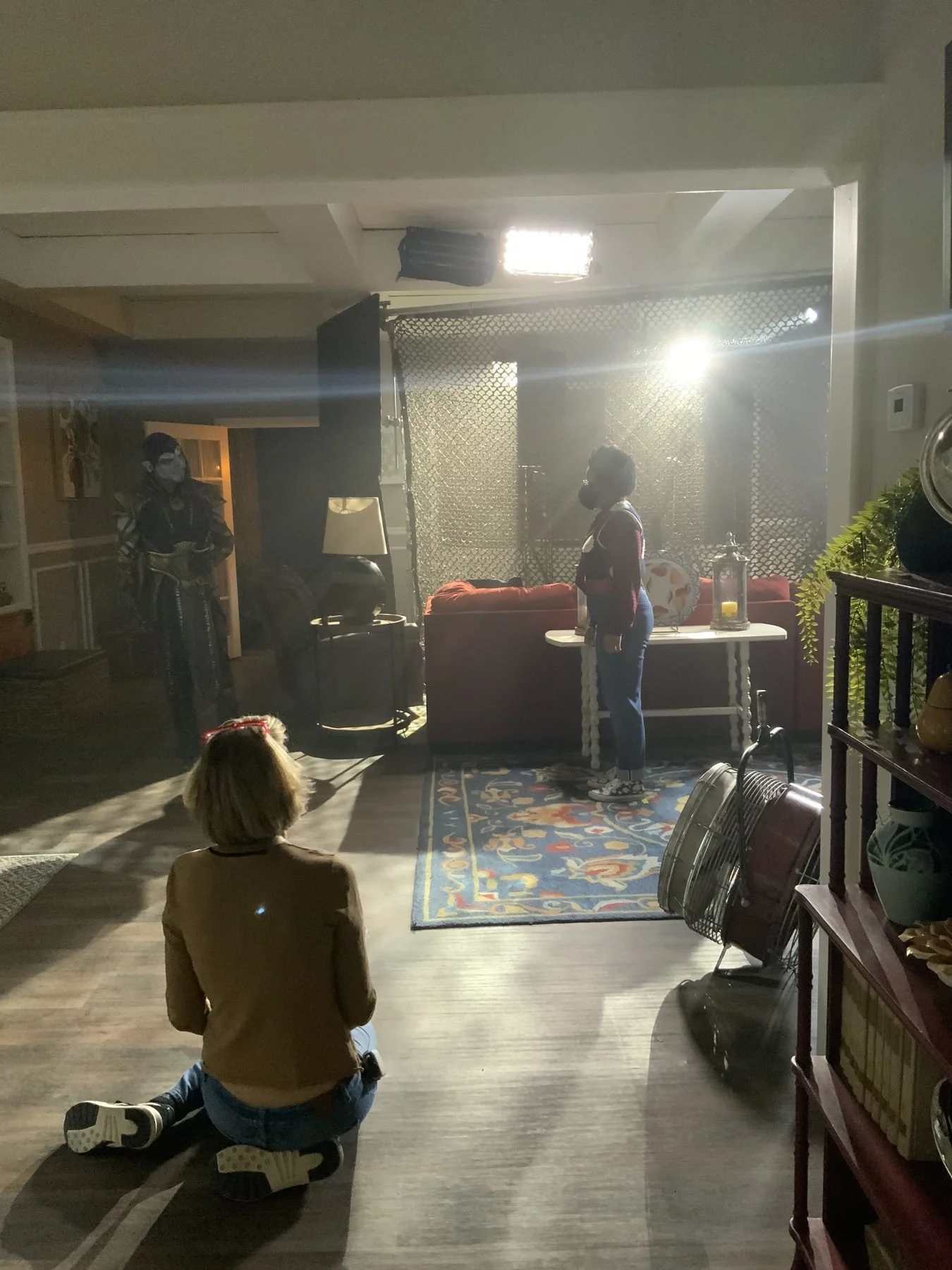 Andi Armaganian watching a scene on set