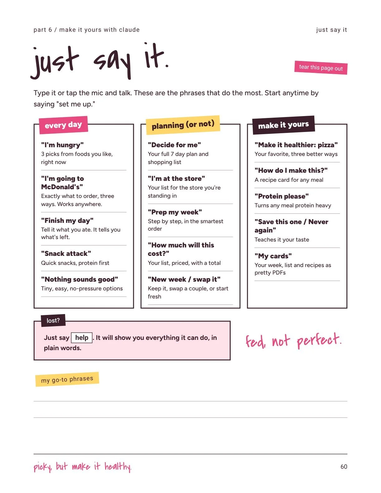 Magic phrases page