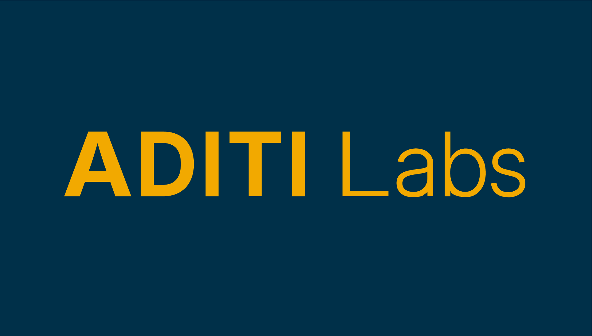 ADITI Labs wordmark — gold accent on navy
