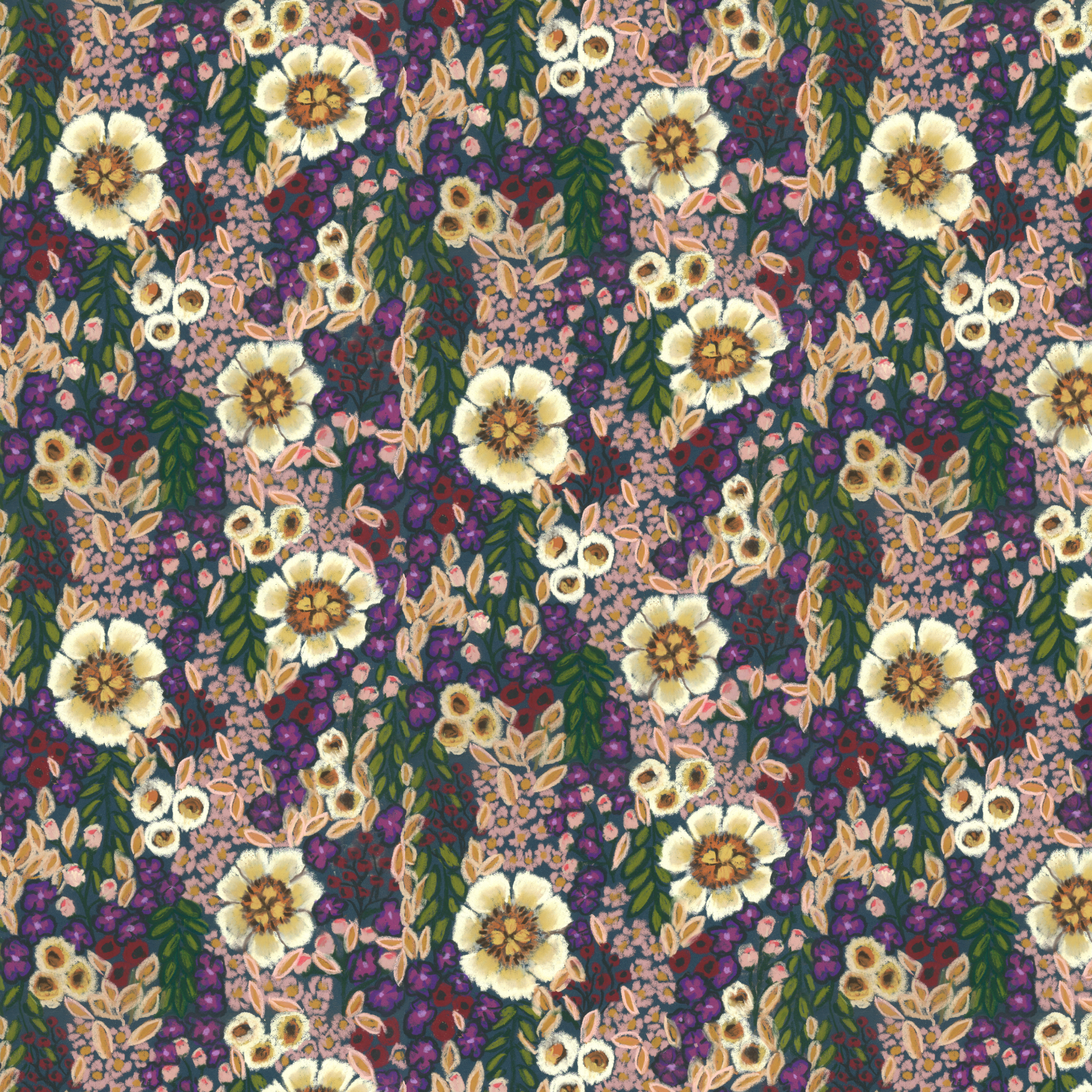 BWILD floral pattern in full color