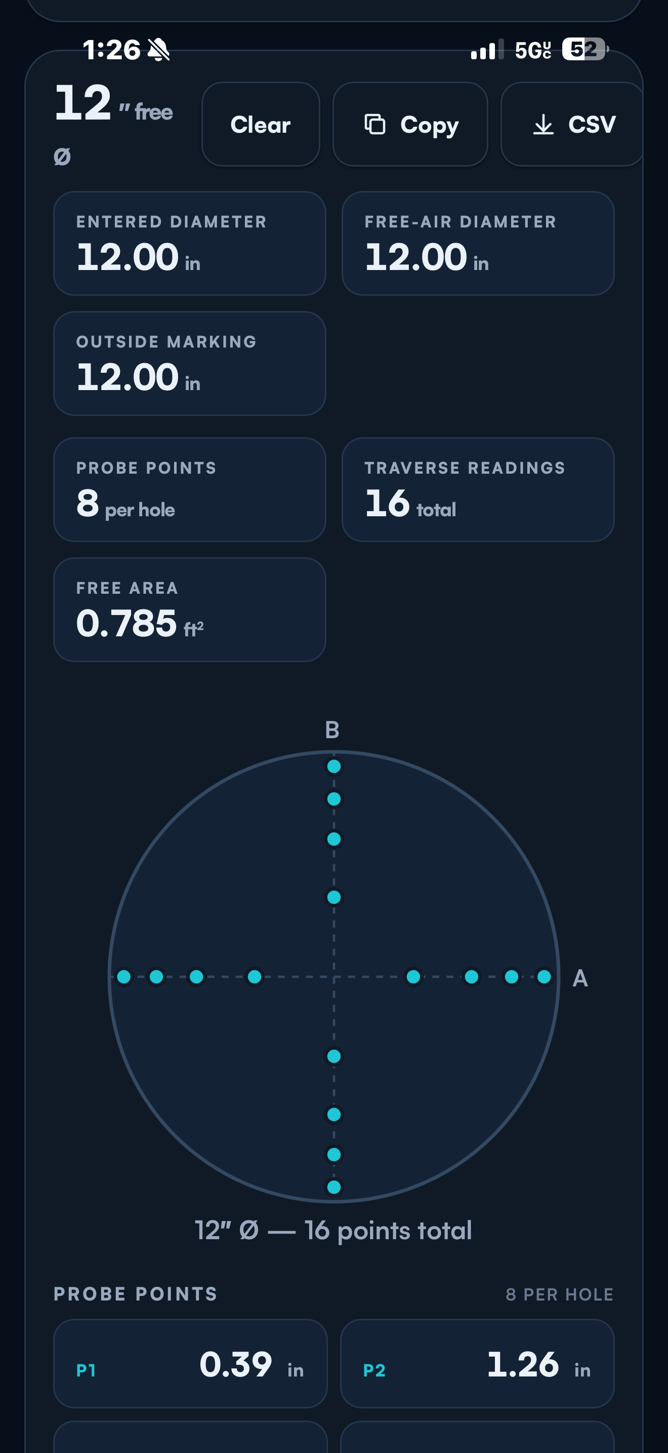 TAB Toolbox airflow calculator screen