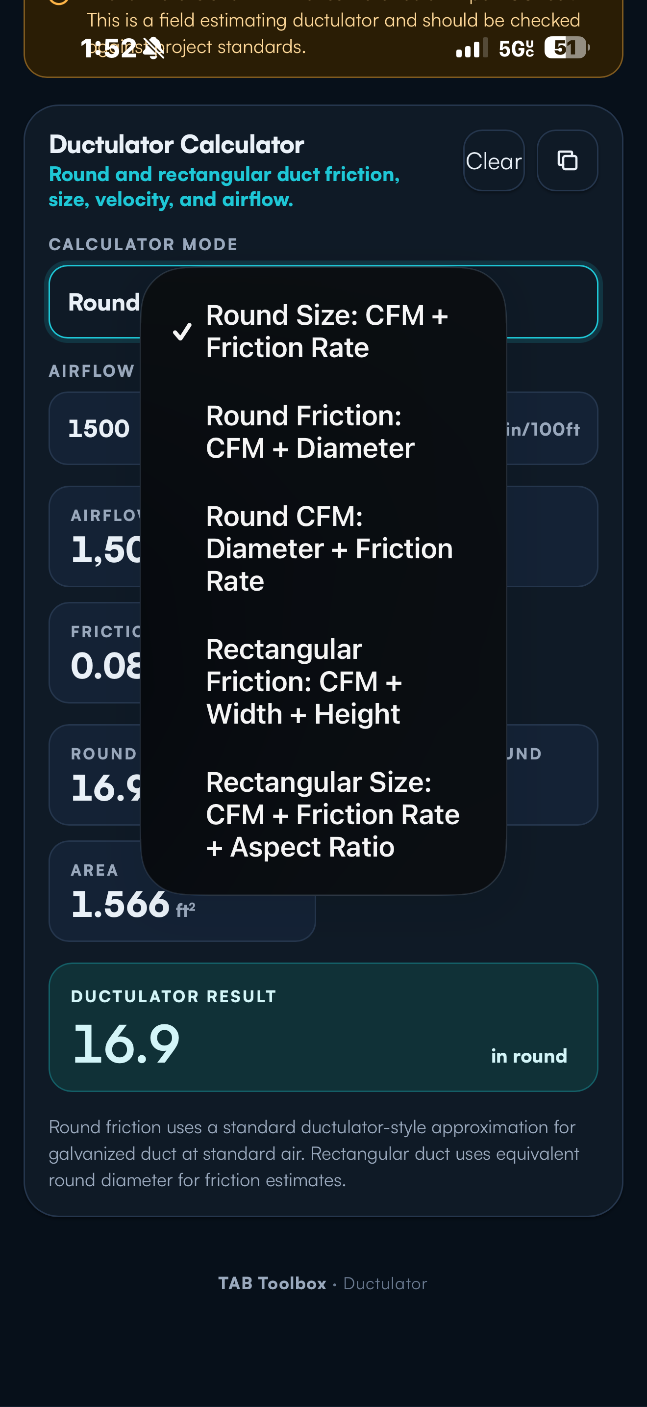 TAB Toolbox report screen
