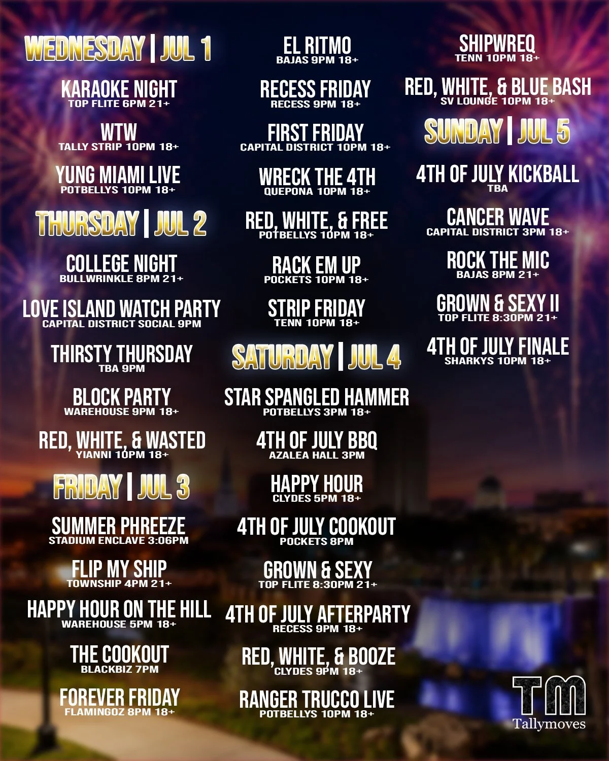 Da Fourth Weekend Lineup