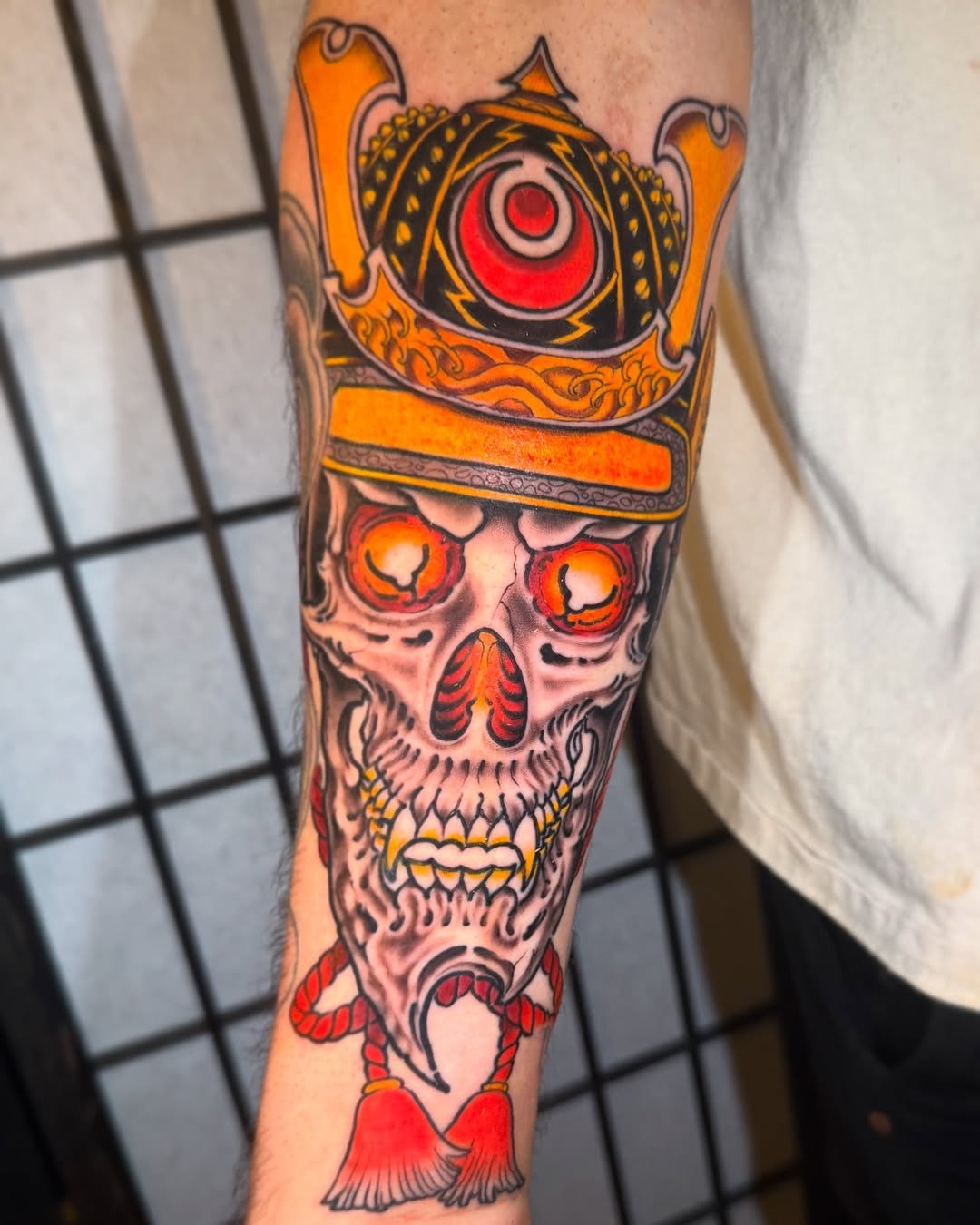 Color skull tattoo