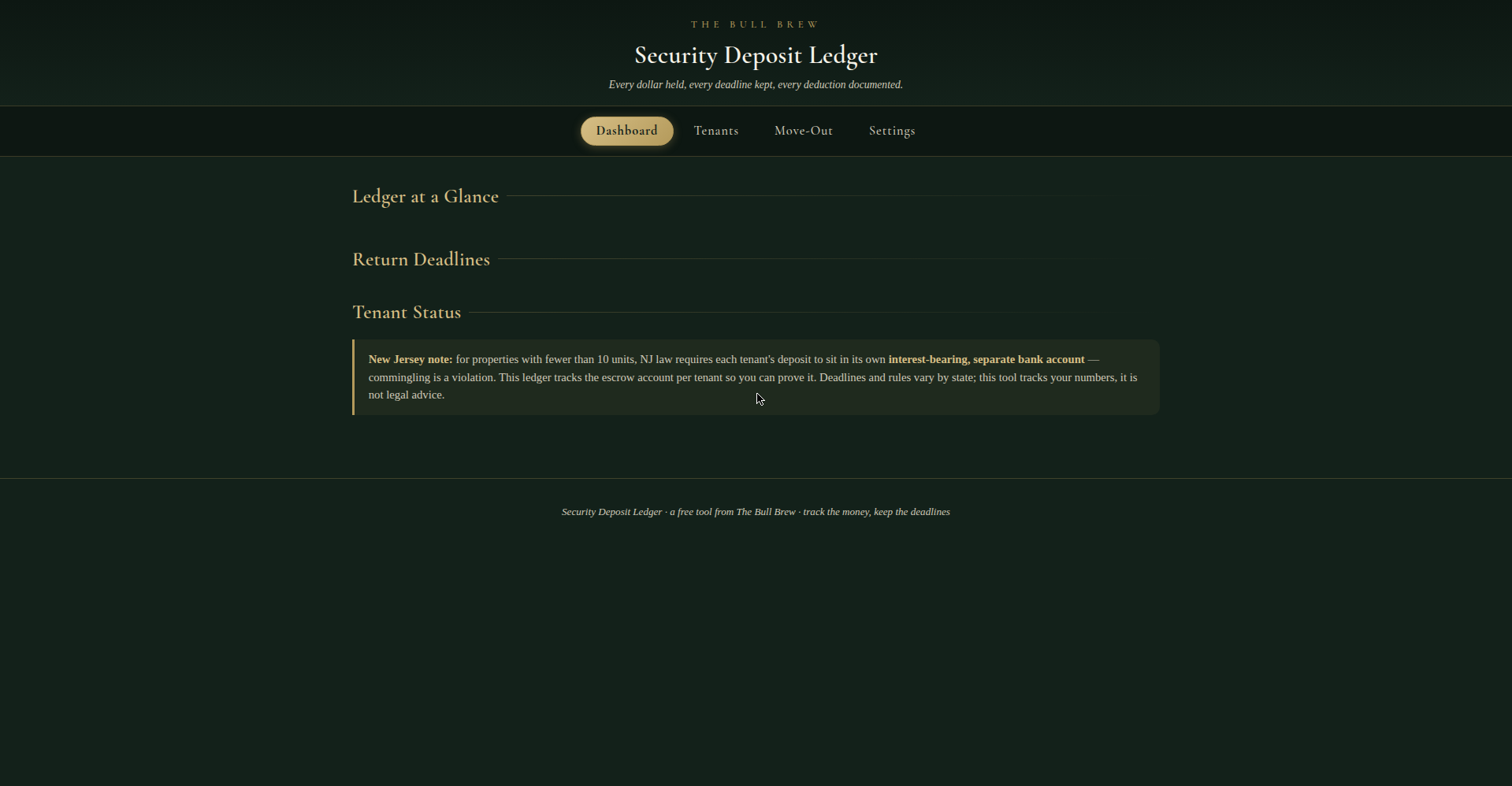 Security Deposit Ledger preview