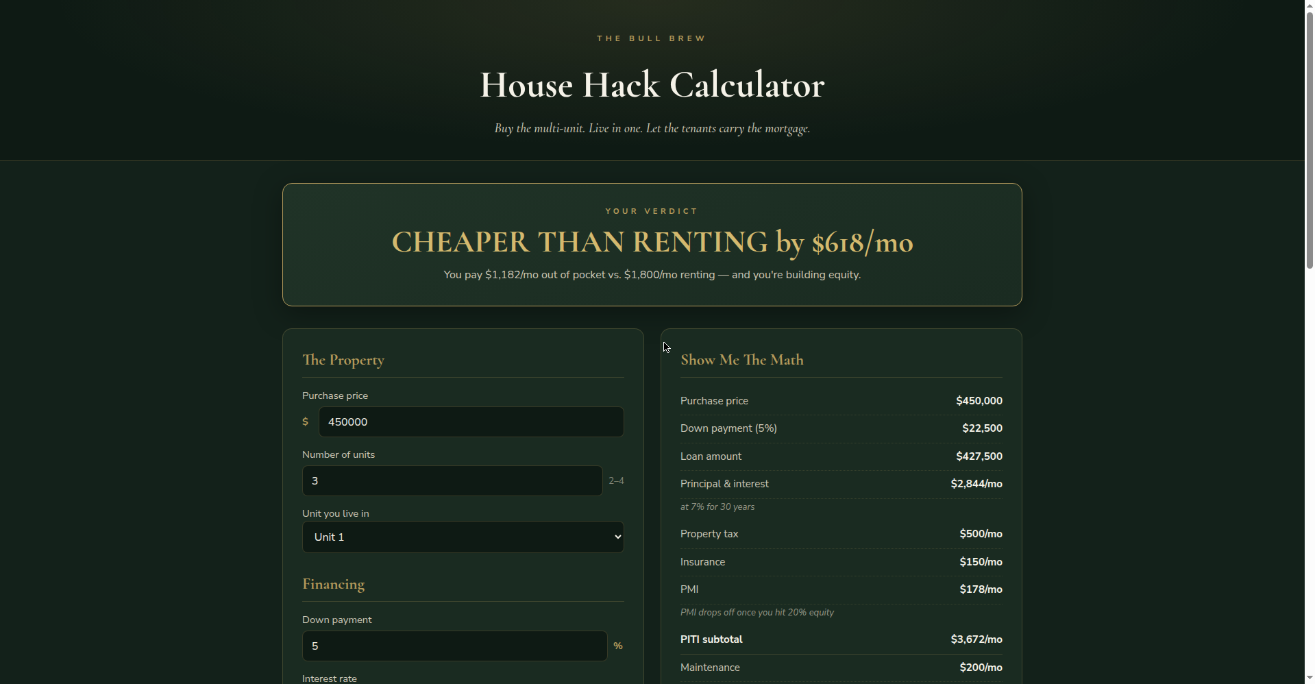 House Hack Calculator preview