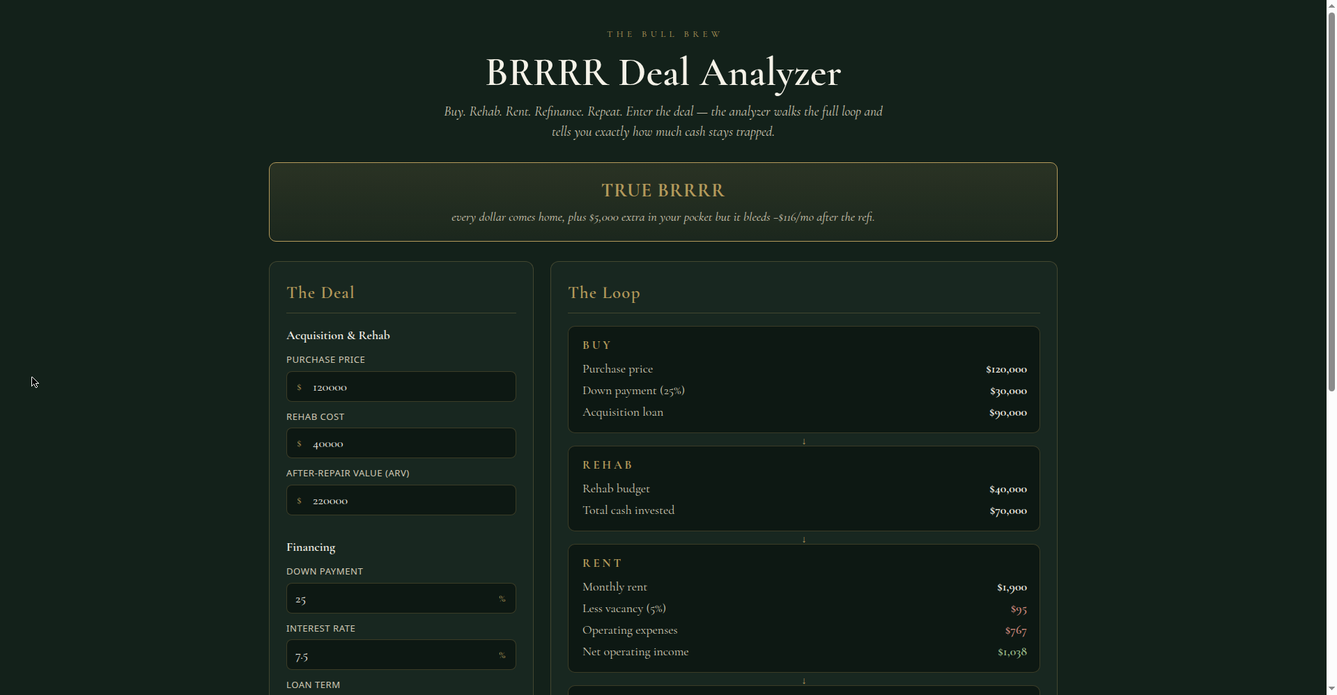 BRRRR Deal Analyzer preview