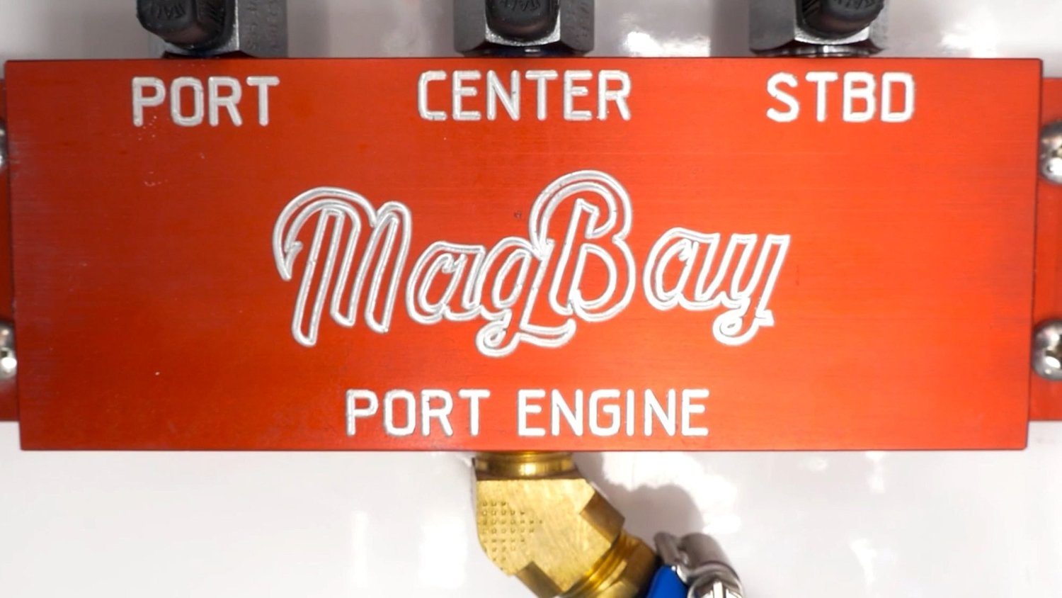 Mag Bay Yachts 33 fuel manifold detail shot