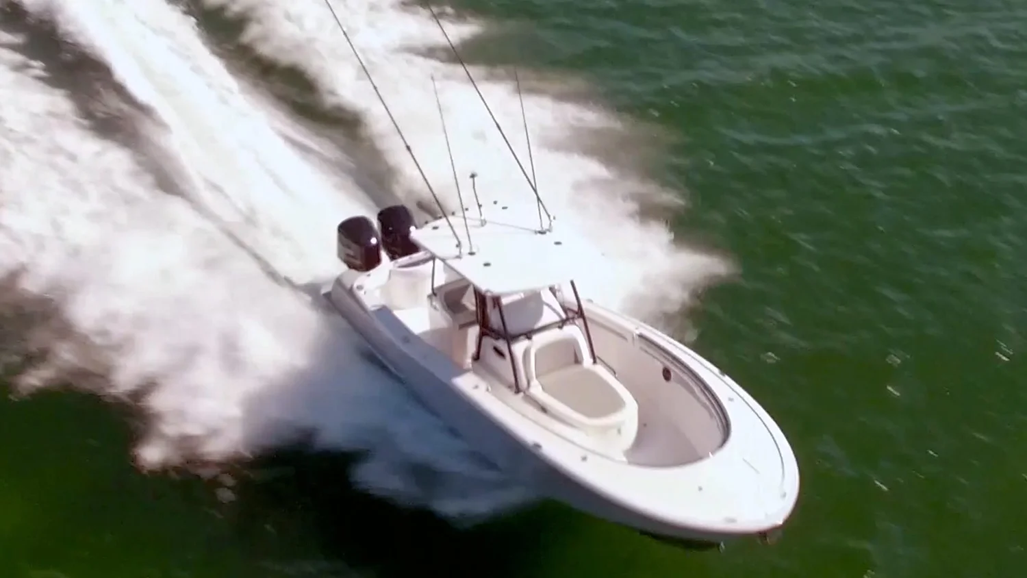 Mag Bay Yachts 33 aerial chase shot at speed off Miami