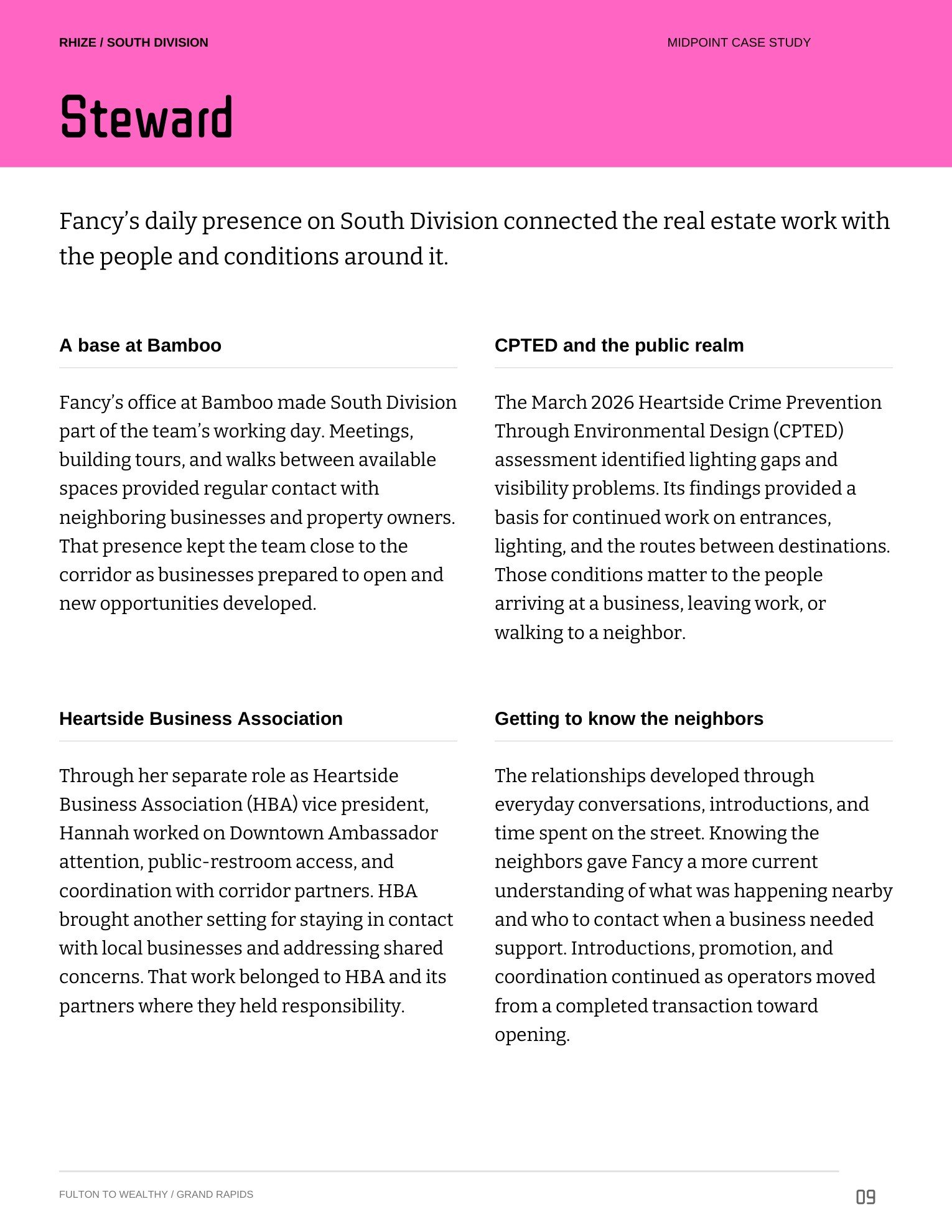 Fancy’s work on South Division, page 9