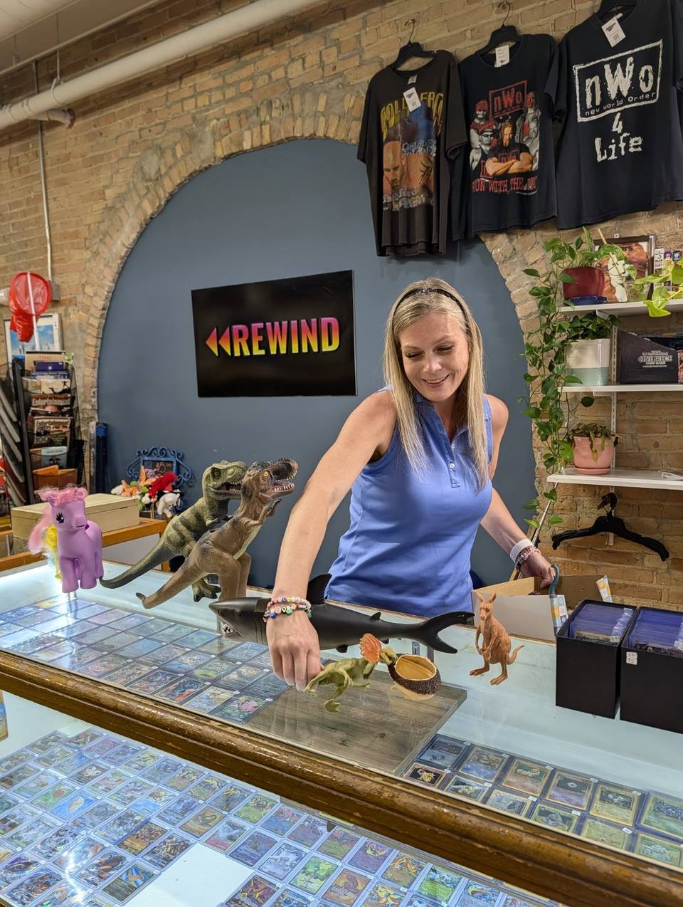 Conversation with a Leonard Street business operator inside her shop