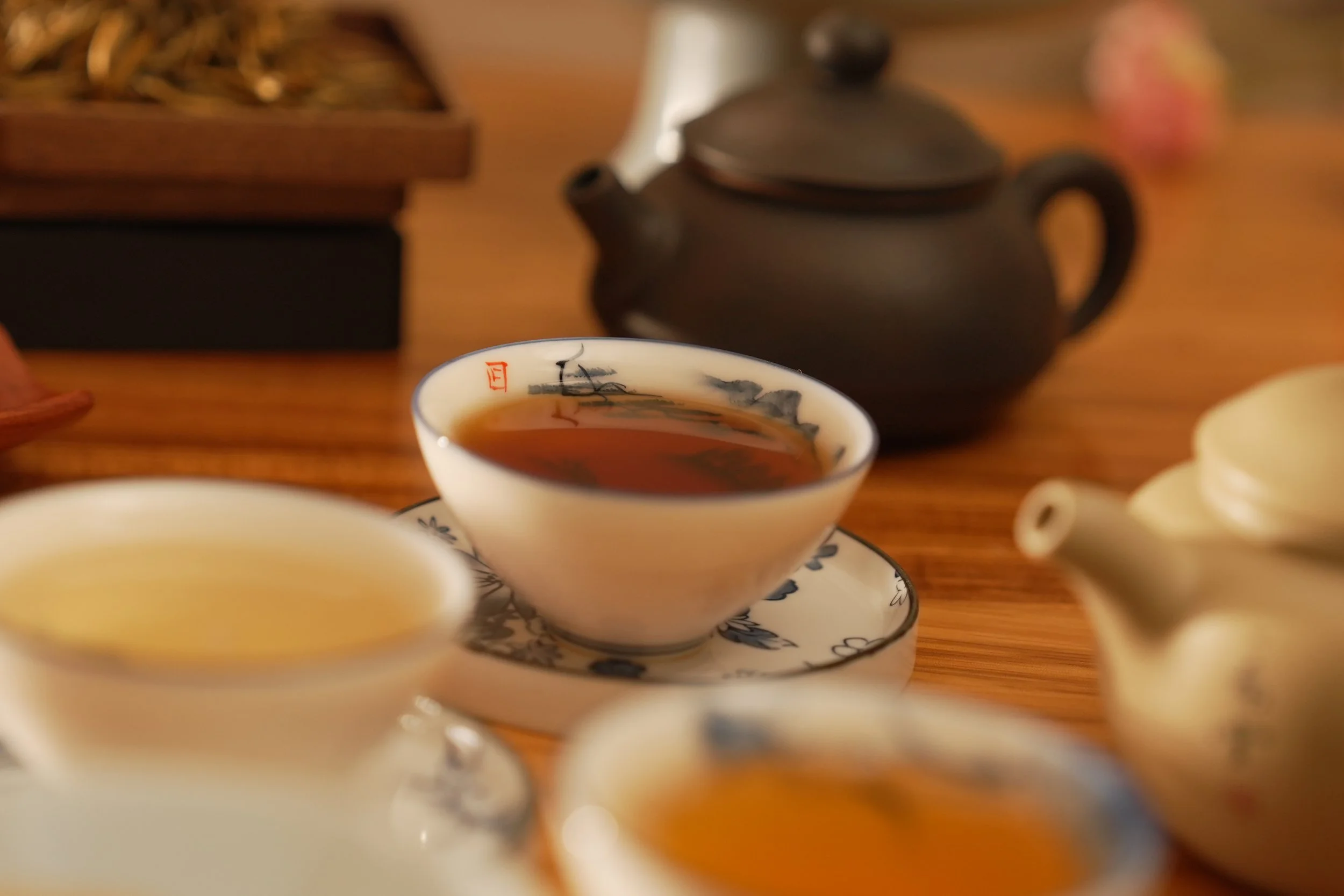 茶席で撮影した茶湯の色合い参考
