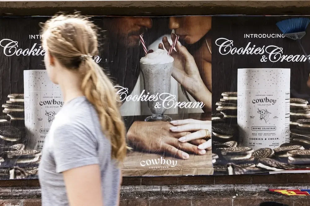 Billboard reading  Cowboy Colostrum