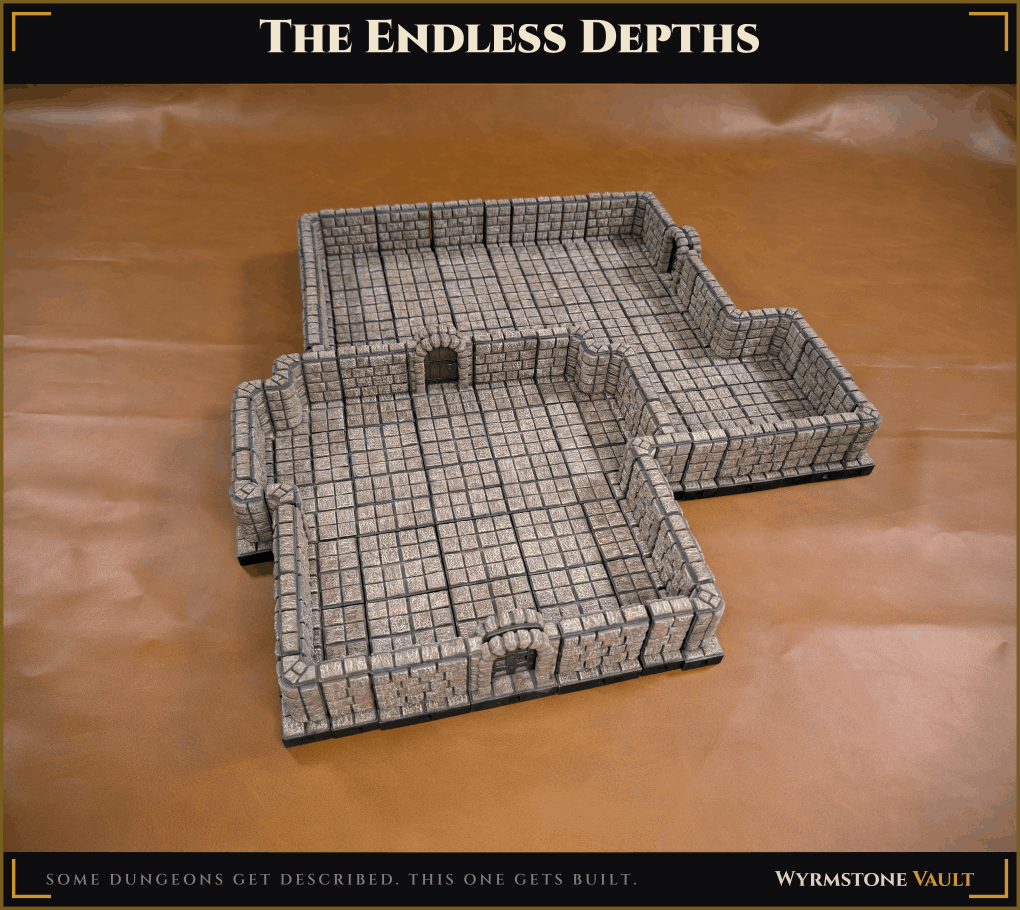 The Endless Depths: build a room, lock the walls, run the fight, then rebuild it new