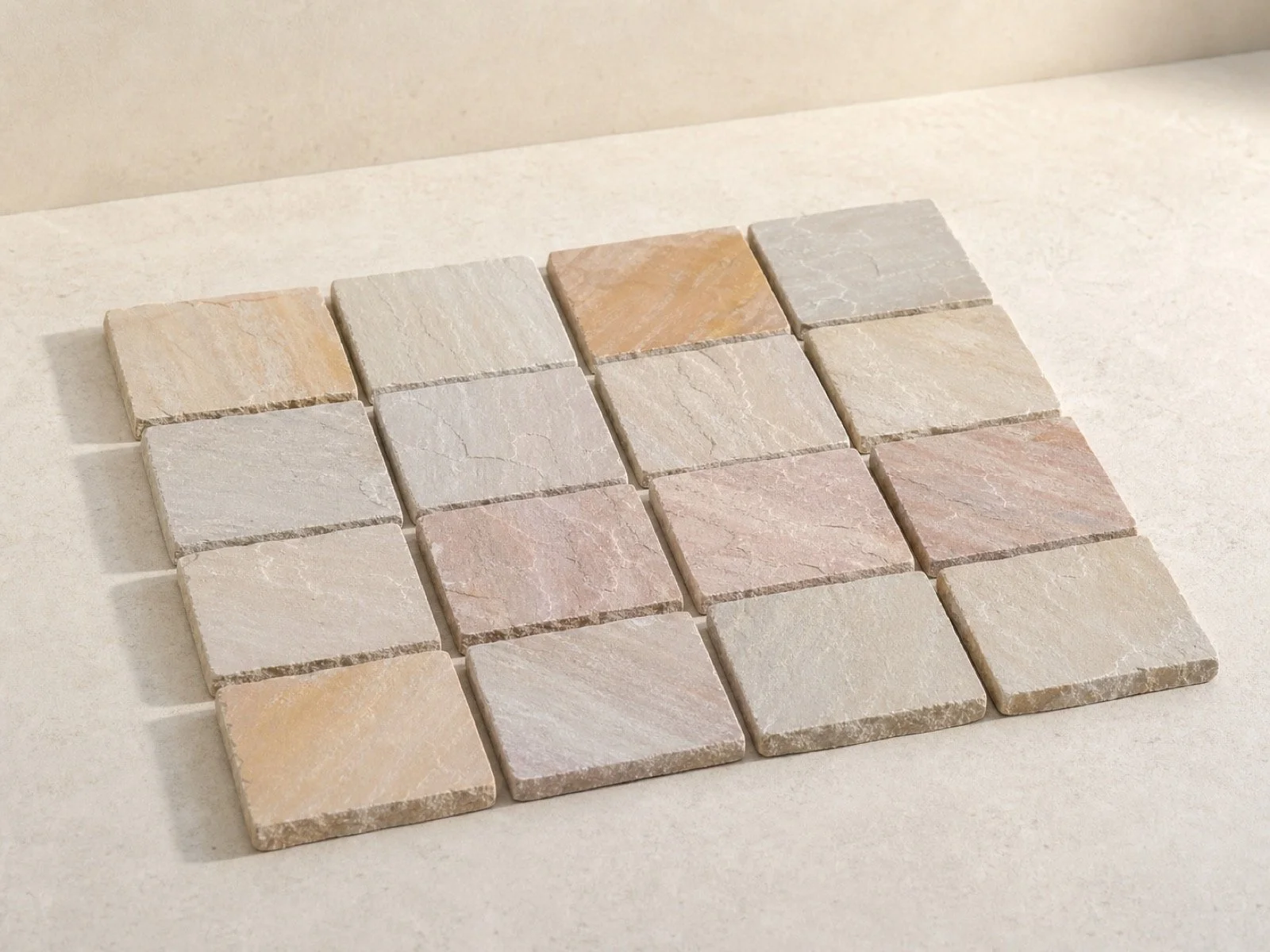 Wholesale Mint sandstone cobbles 6 by 6 inch pallet LTL freight shipping Jacksonville Florida