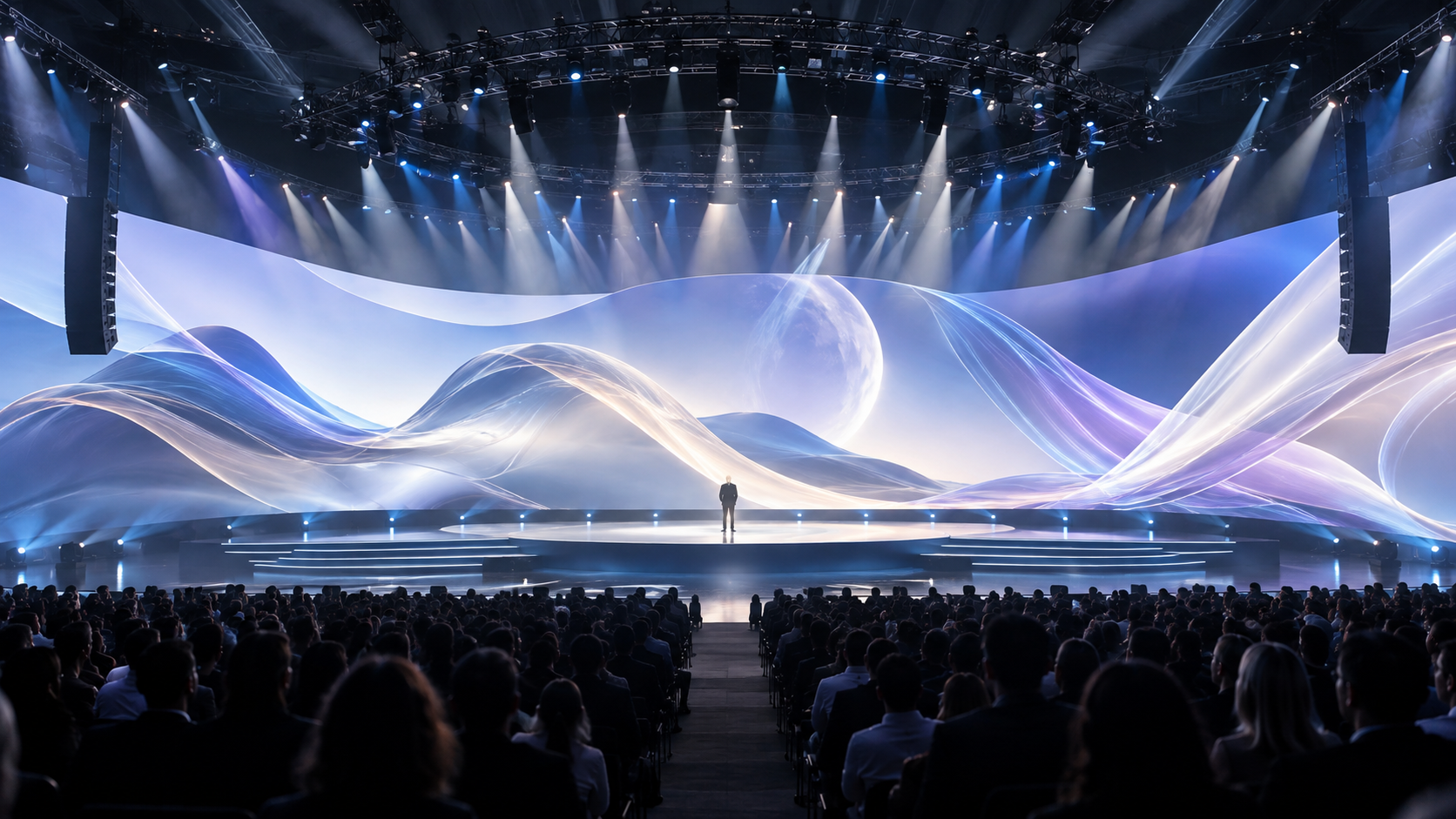 Concept conference production with panoramic LED screen
