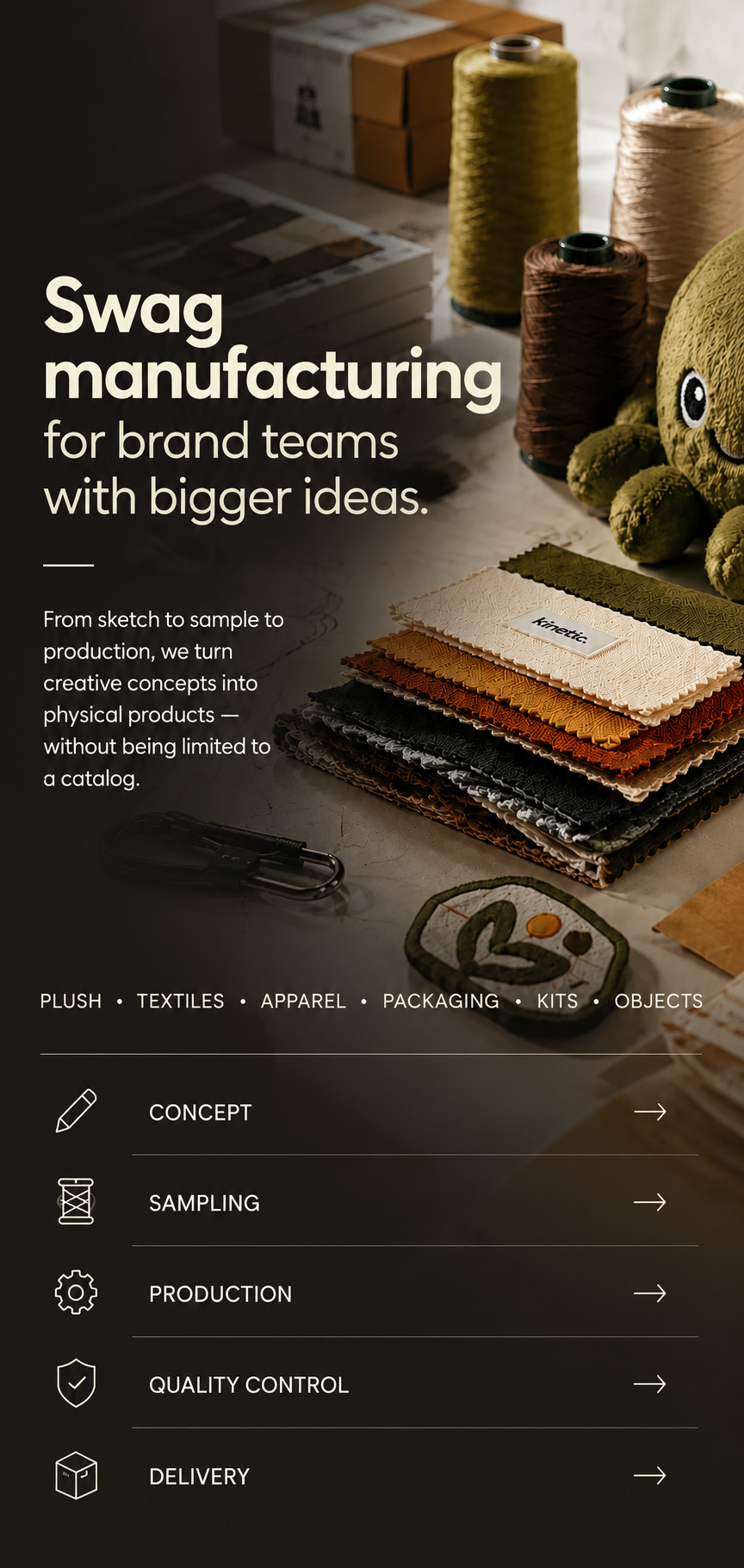 Custom manufacturing for brand teams with bigger ideas