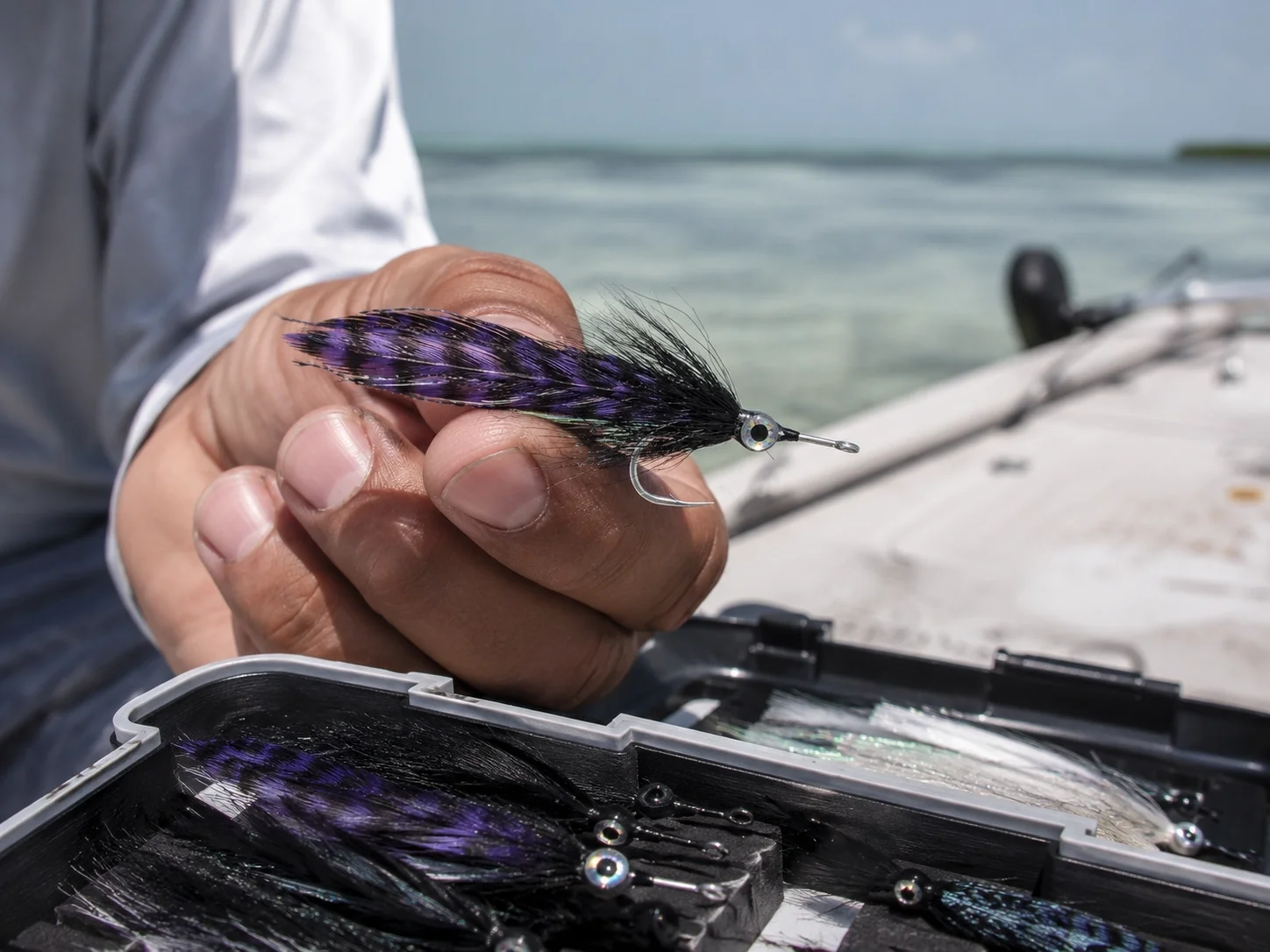 Megafin fly selected by a guide in real fishing conditions