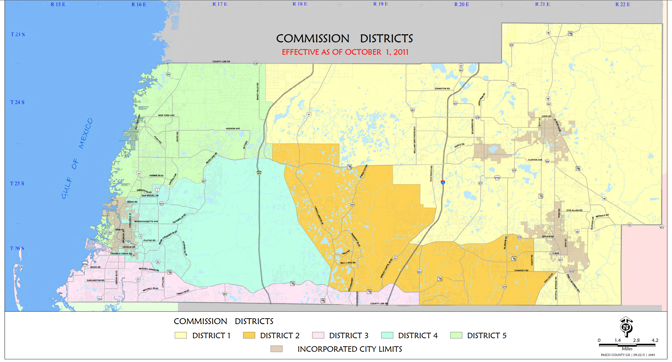 Pasco County Commission Districts