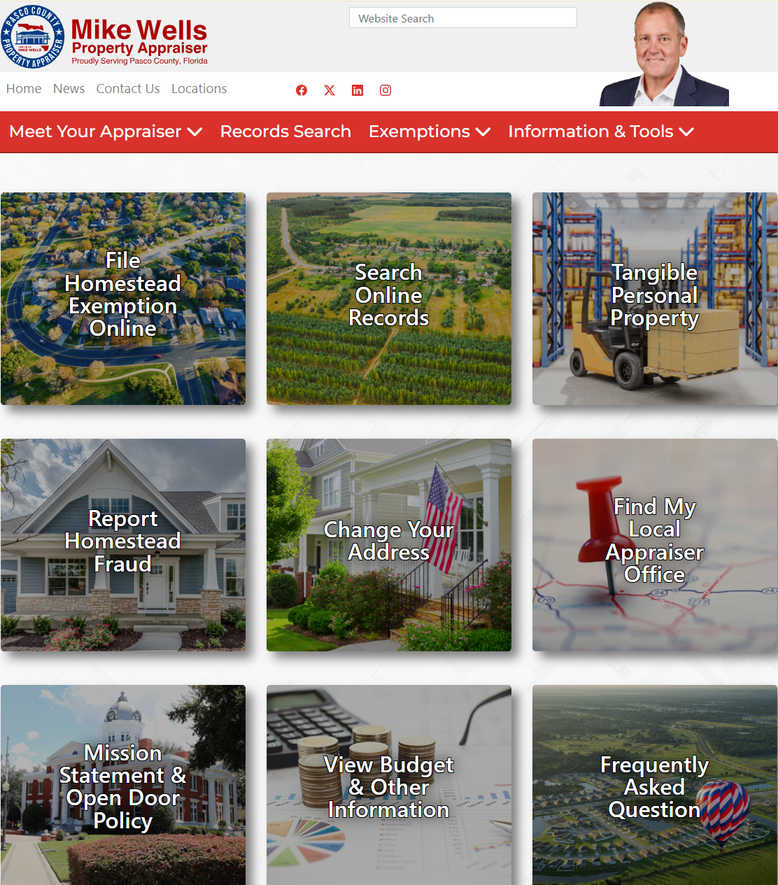 Pasco County Property Appraiser homepage