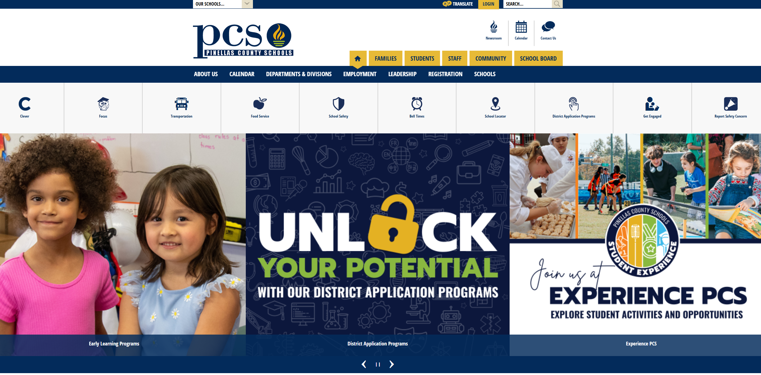 Pinellas County Schools homepage