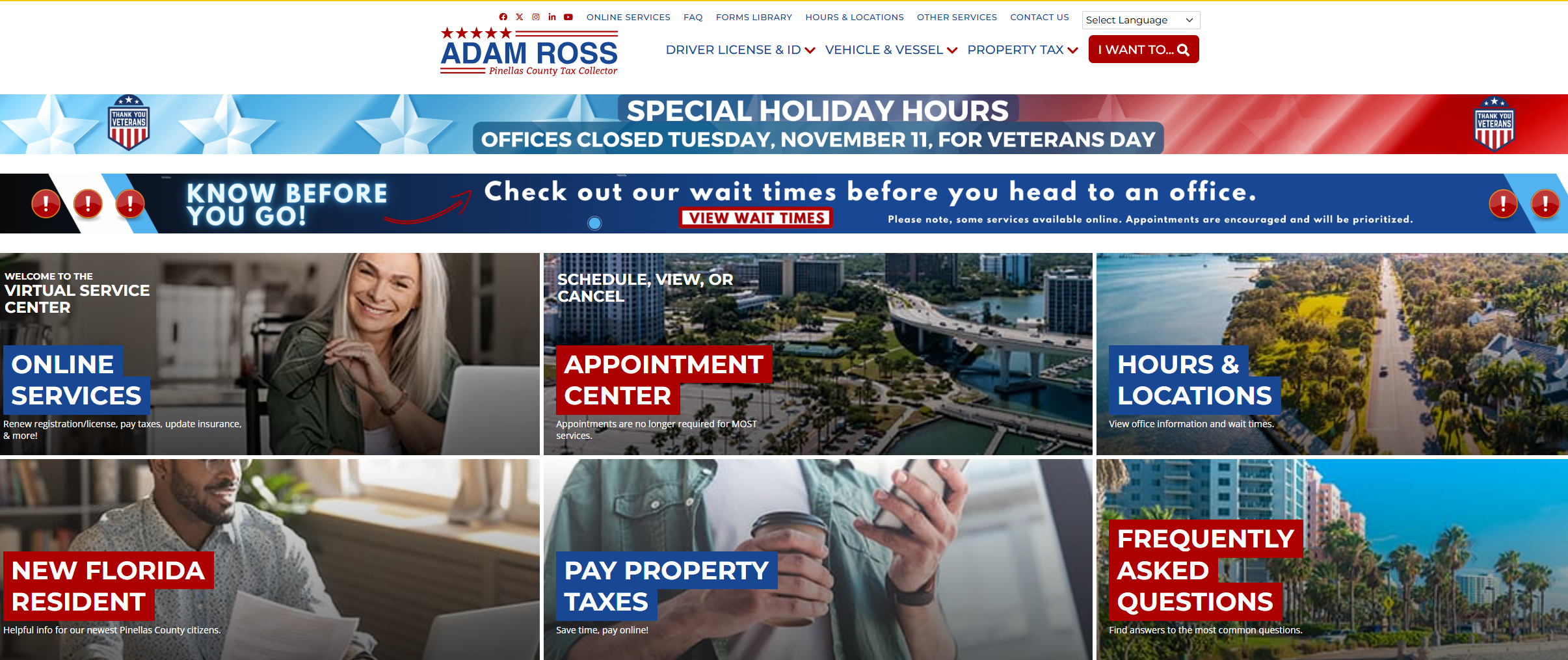 Pinellas County Tax Assessor homepage