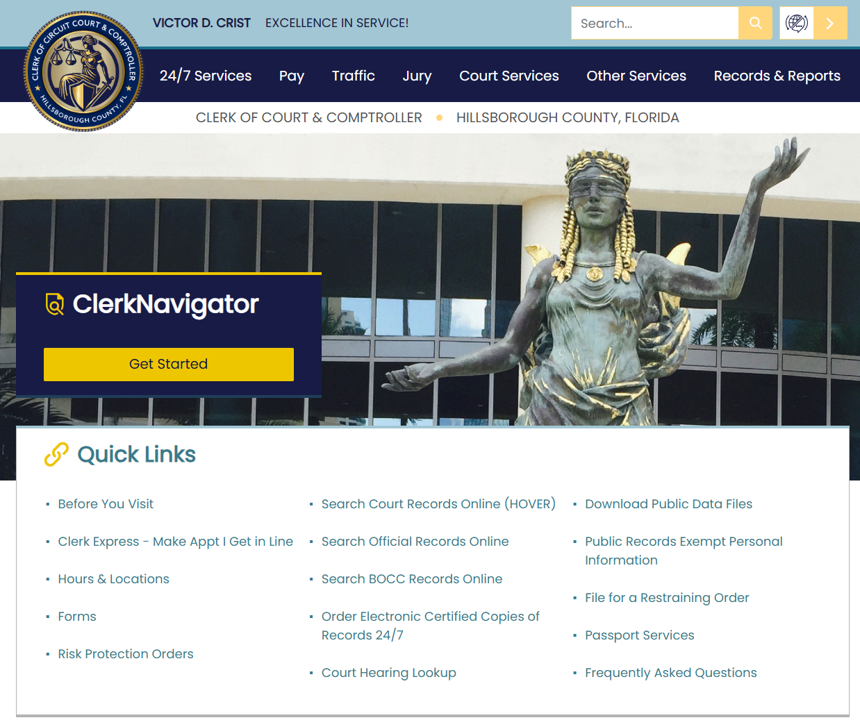Hillsborough County Clerk of Court homepage