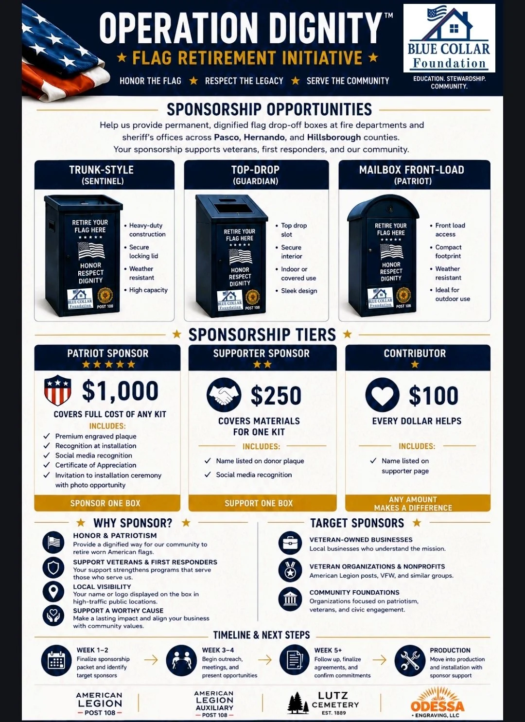 Operation Dignity sponsorship flyer