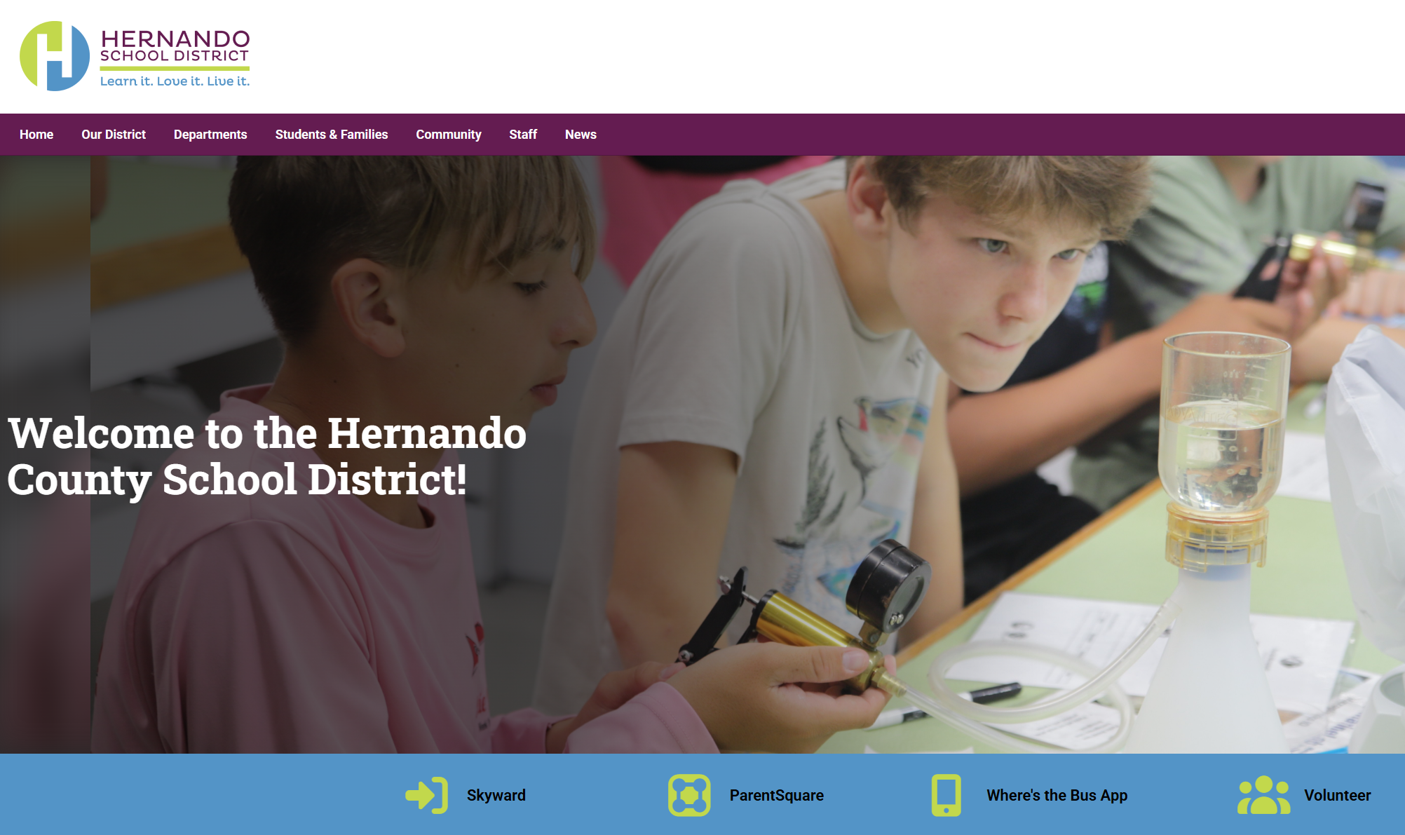 Hernando County Schools homepage