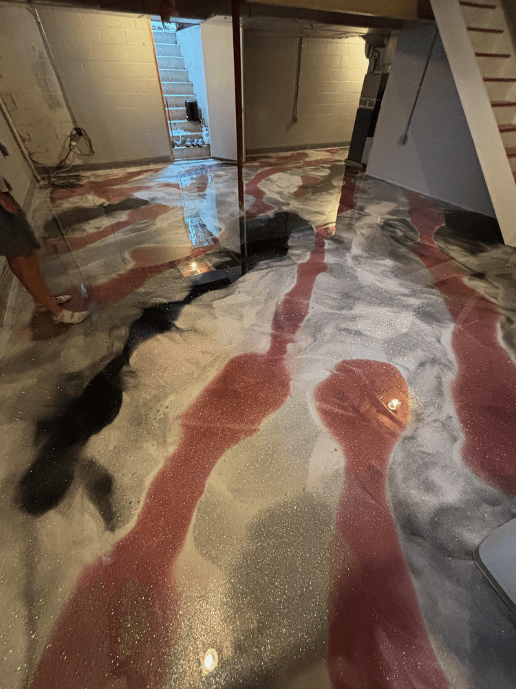 Wine & Copper Metallic Floor