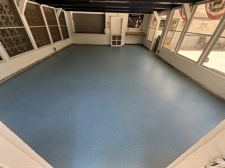 Blue Solid & Flake Floor
