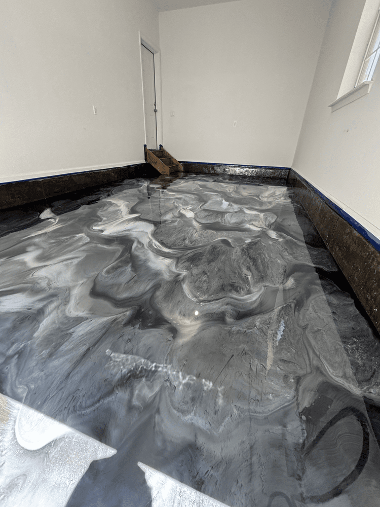 Silver & Black Metallic Floor