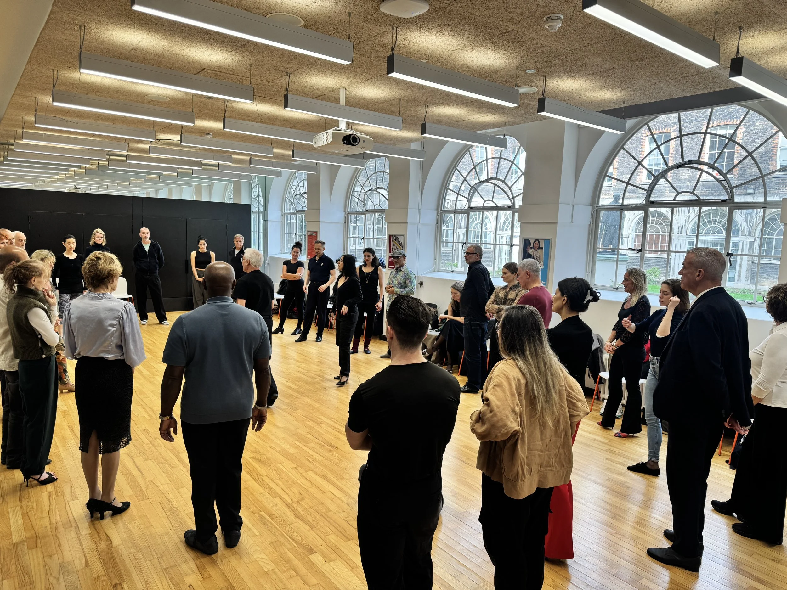 Dancers gathered during an Alma de Tango workshop in London