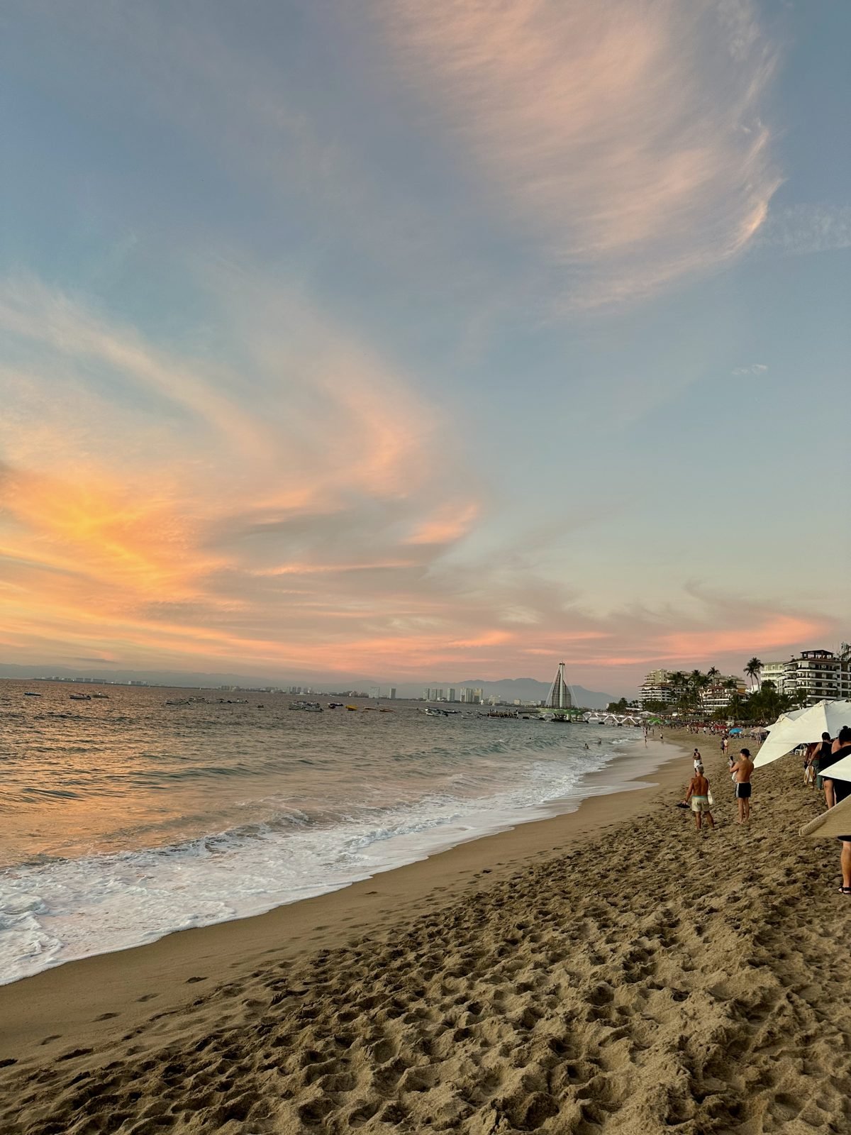 Sunset over Playa Los Muertos, Puerto Vallarta