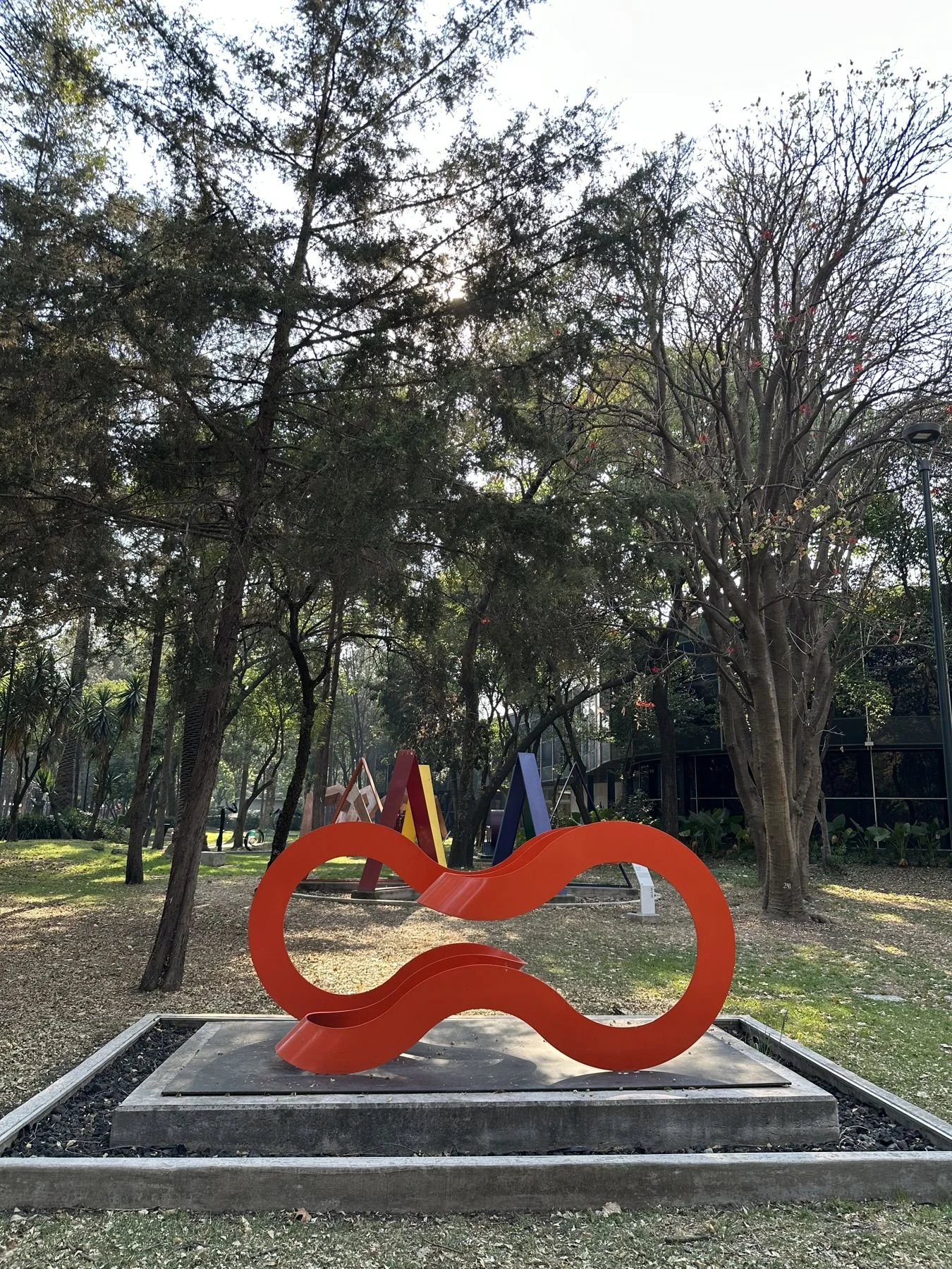Mexico City travel – red infinity sculpture in the MAM garden