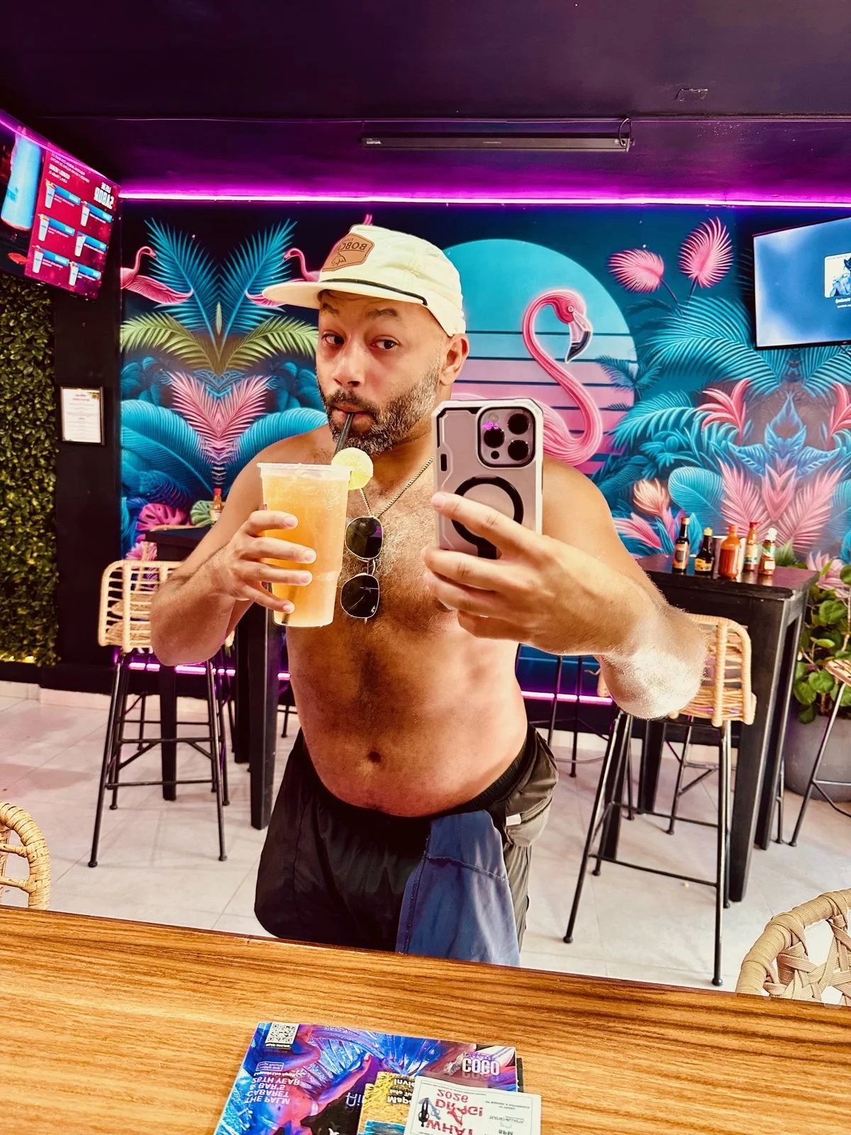 Drinks at a bar in Puerto Vallarta