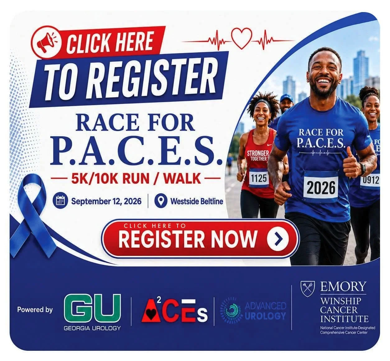 Race for P.A.C.E.S. 5K/10K Run/Walk - September 12, 2026, Westside Beltline. Click to register.