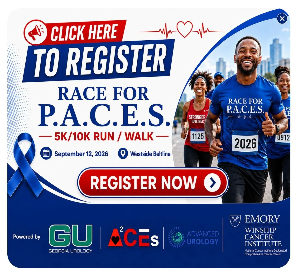 Race for P.A.C.E.S. 5K/10K Run/Walk - September 12, 2026, Westside Beltline. Click to register.