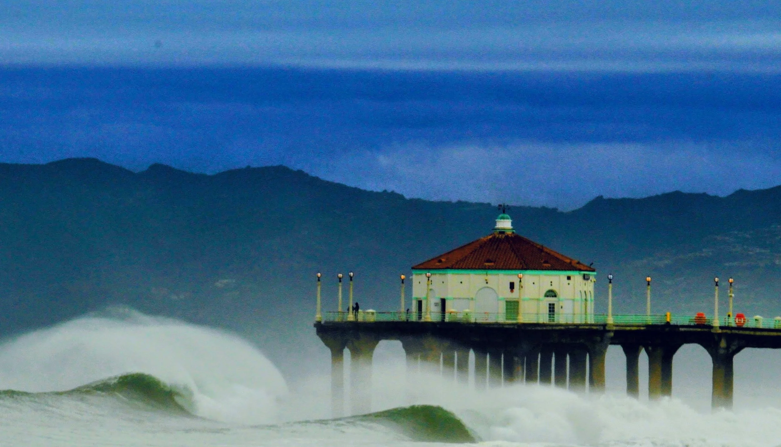 MB pier stormy