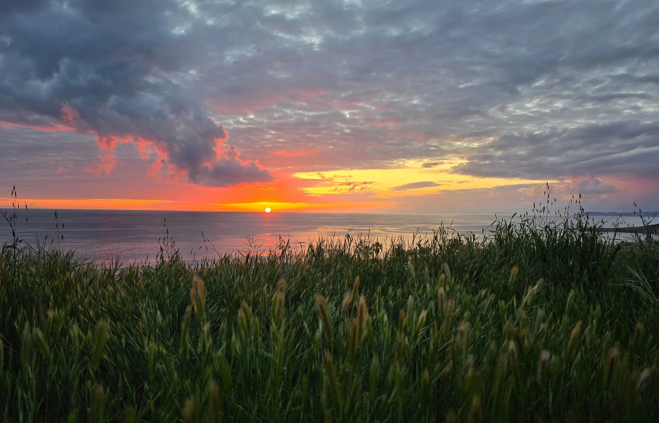 atardecer en la playa