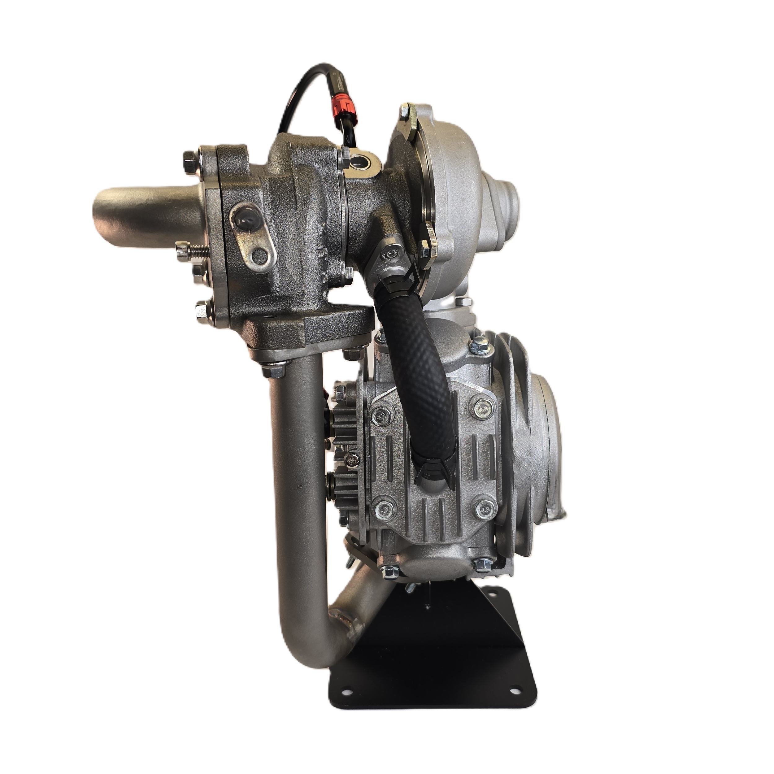 Complete turbo kit installed on 125cc head