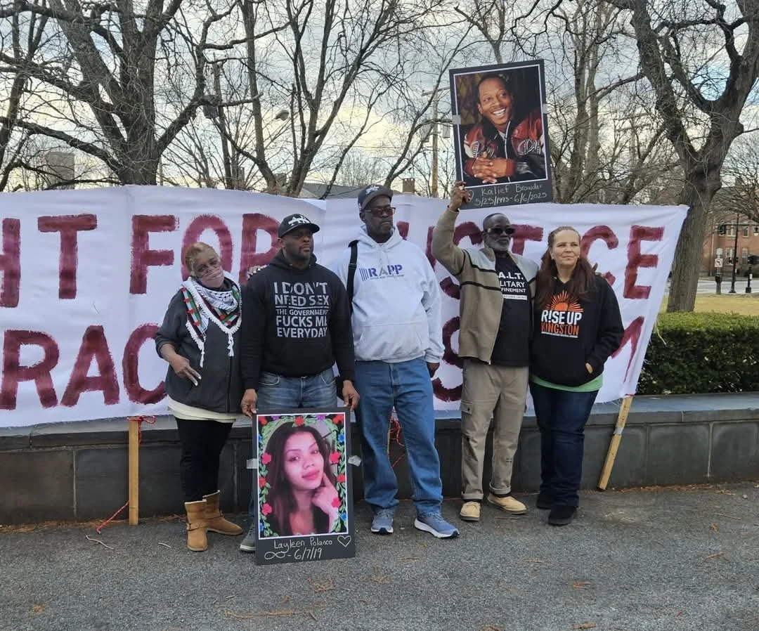 Thomas Kearney joins advocates at an outdoor community action.