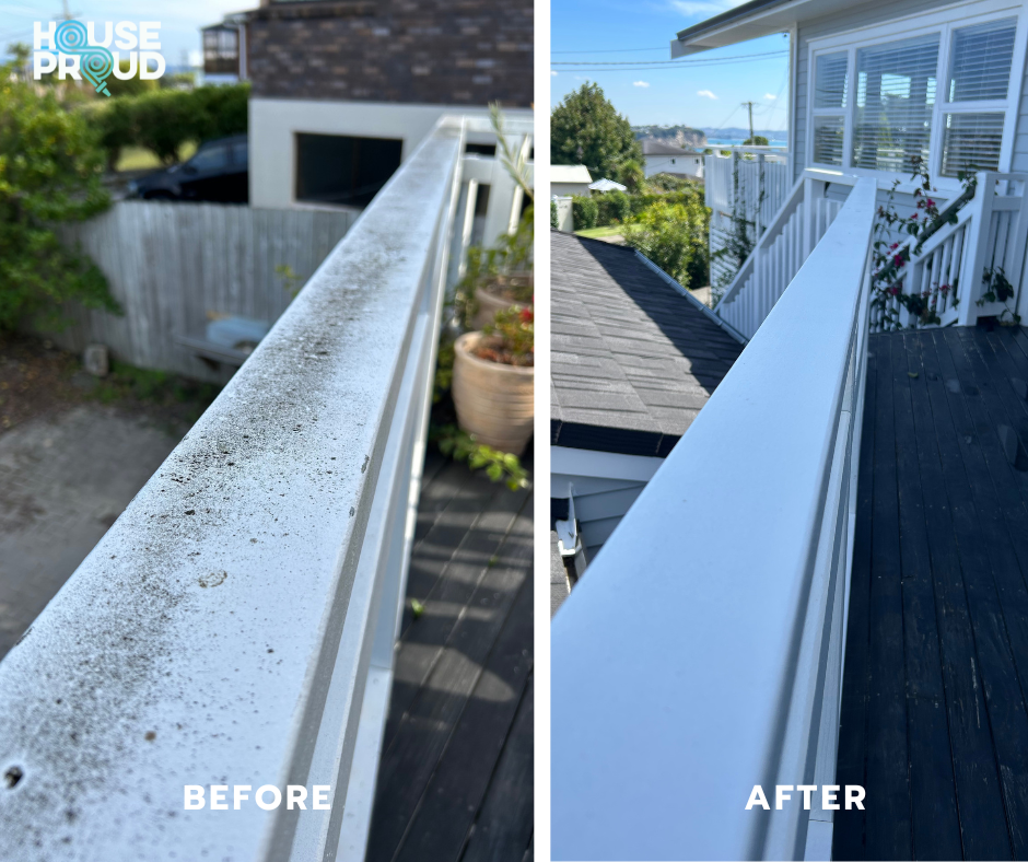 Before and after exterior clean in Red Beach
