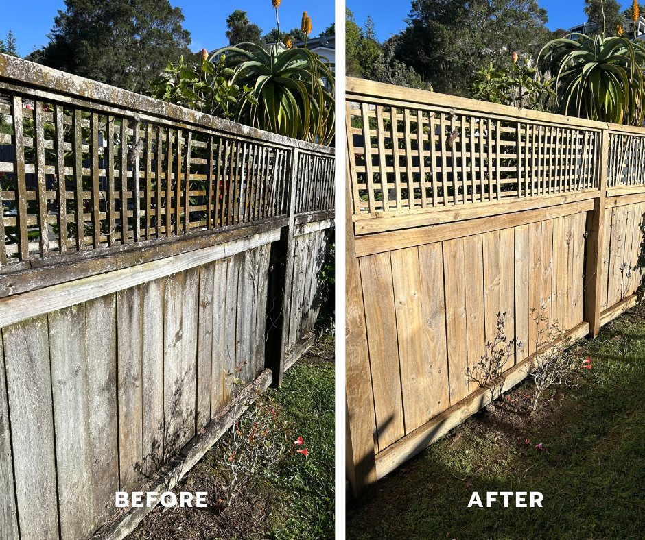 House wash before and after in Stanmore Bay