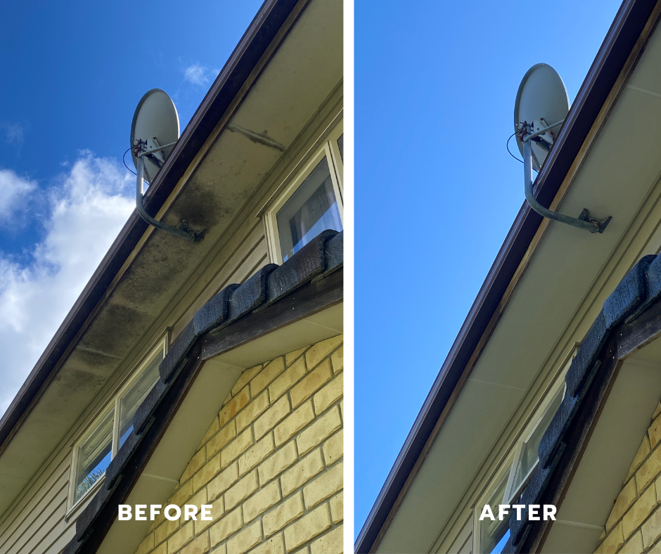 Before and after exterior clean in Millwater