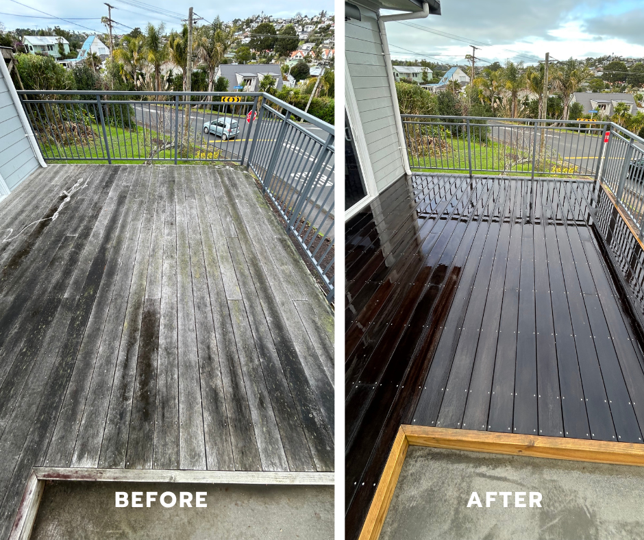 House wash before and after on a residential property